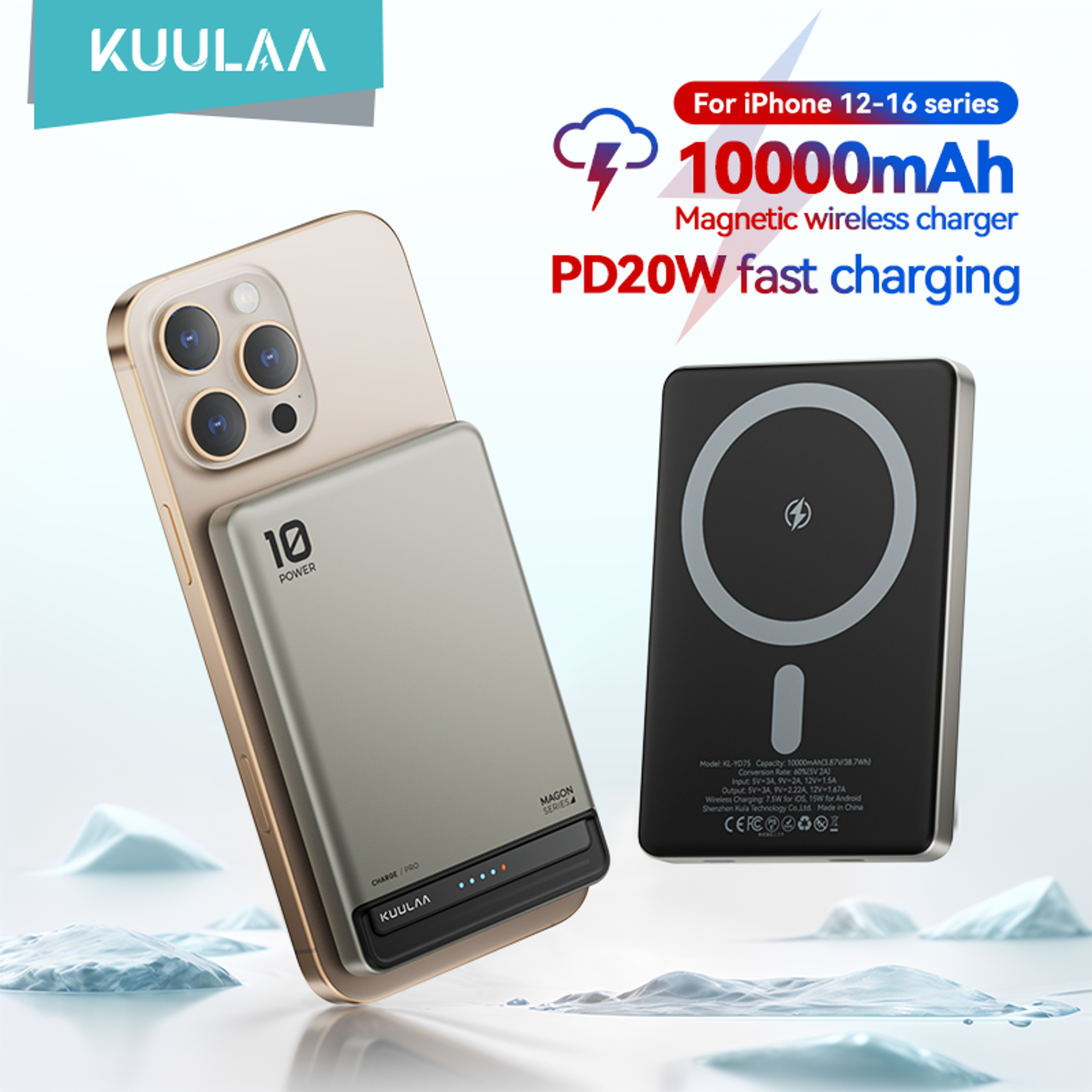 magnetic power bank portable wireless charger with fast charging