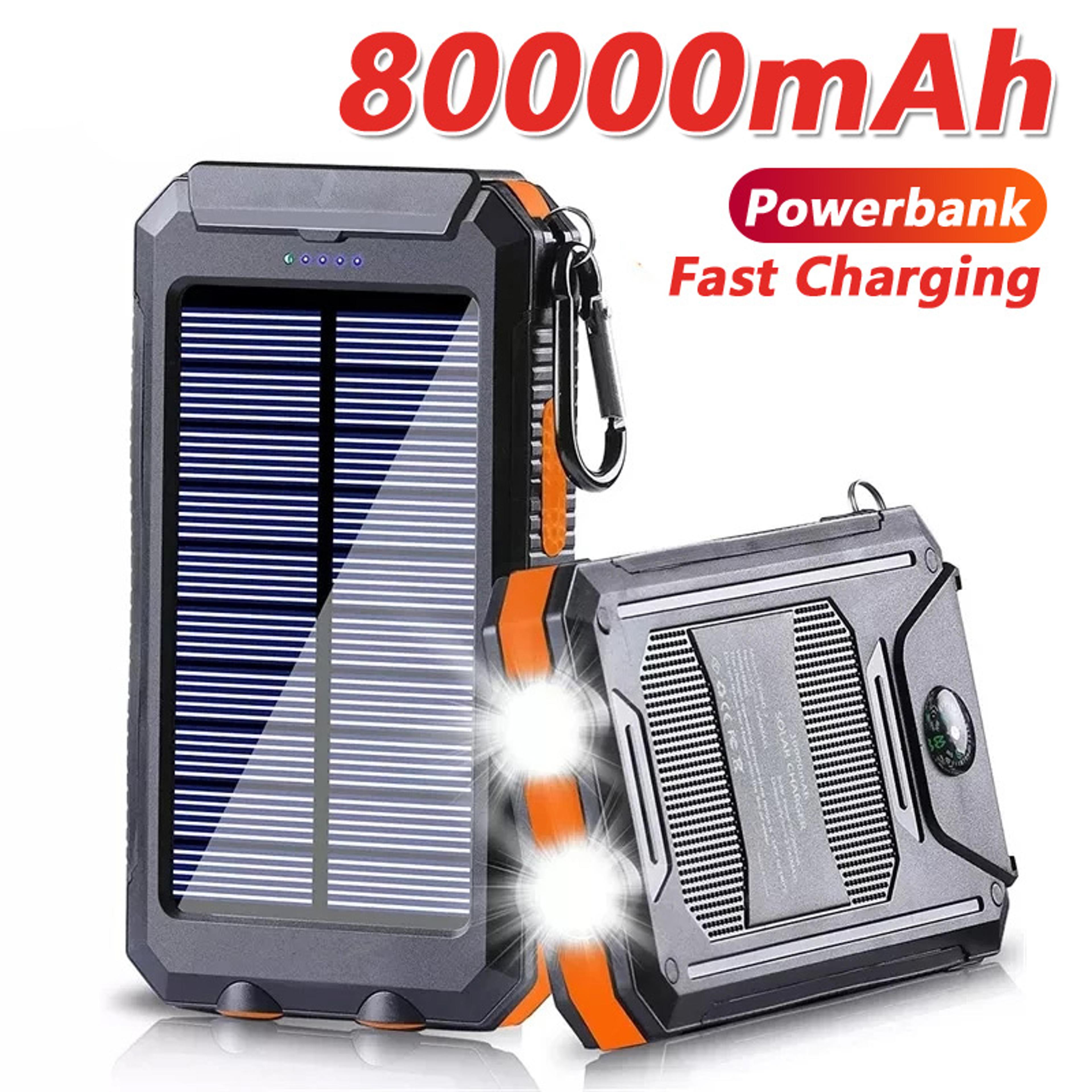 solar power bank portable charger power bank with strong led flashlight & external battery charger