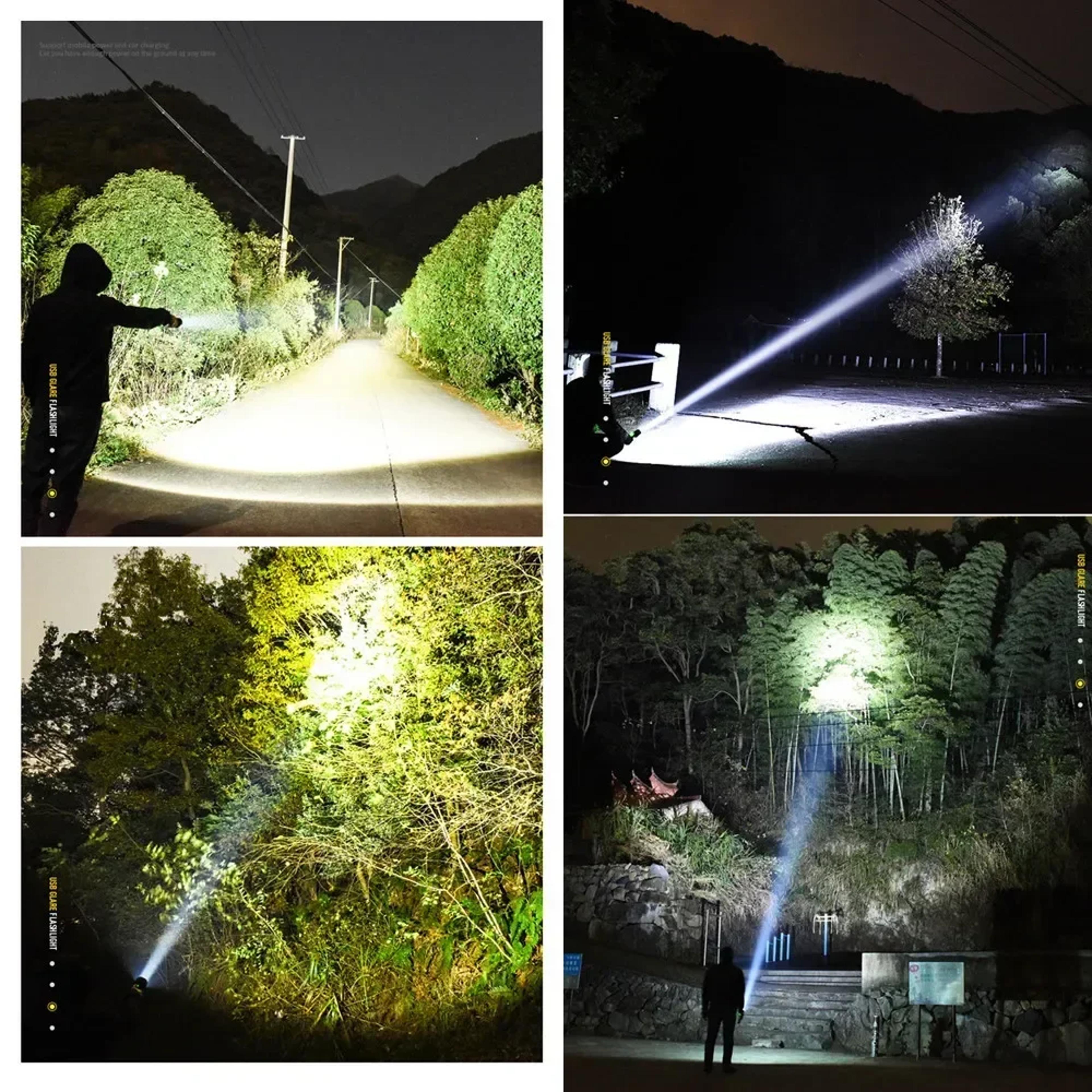 Premium USB Rechargeable Tactical Flashlight Super Bright LED Zoom Torch 3