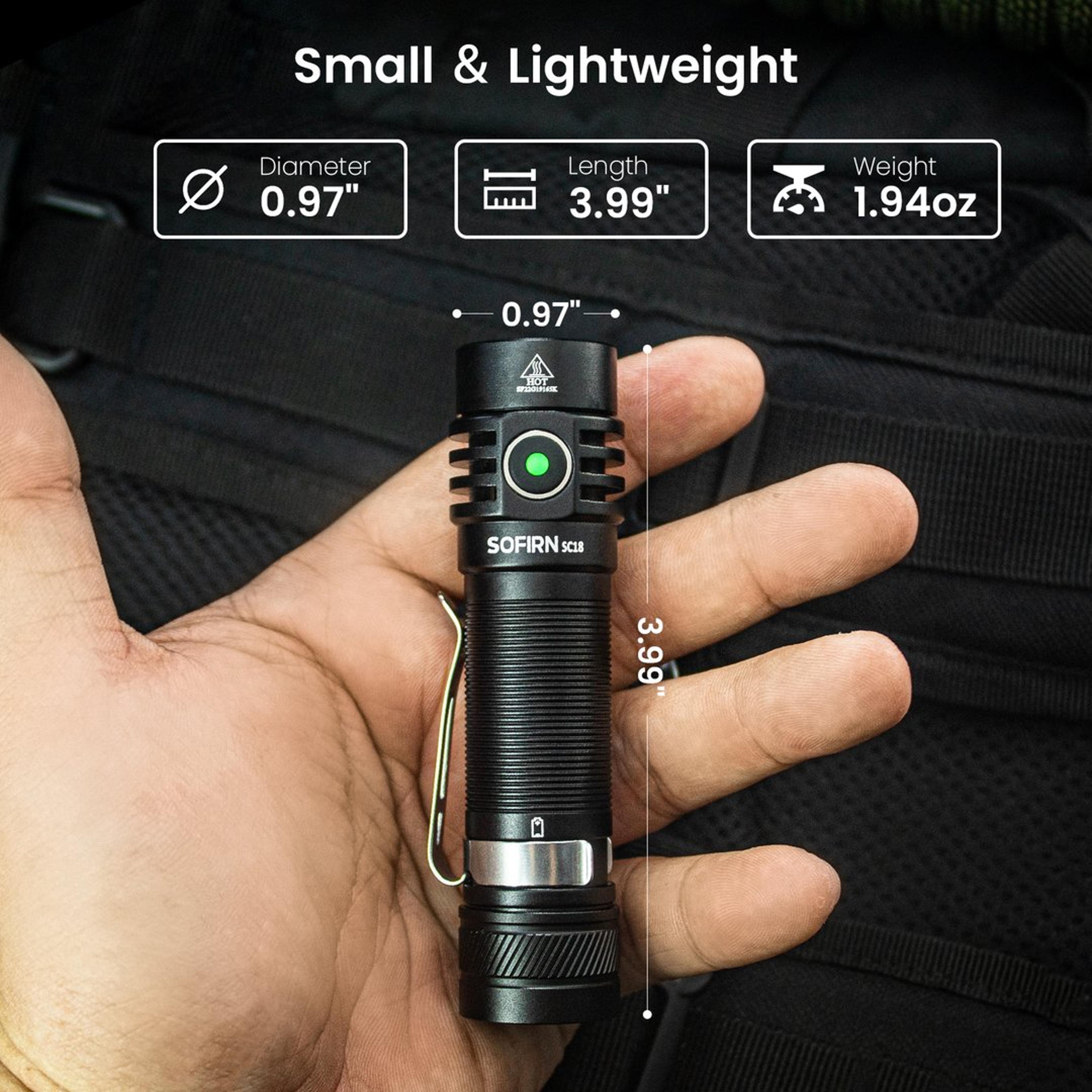 Premium USB C Rechargeable EDC Flashlight With Torch  TIR Optics Power Indicator 1