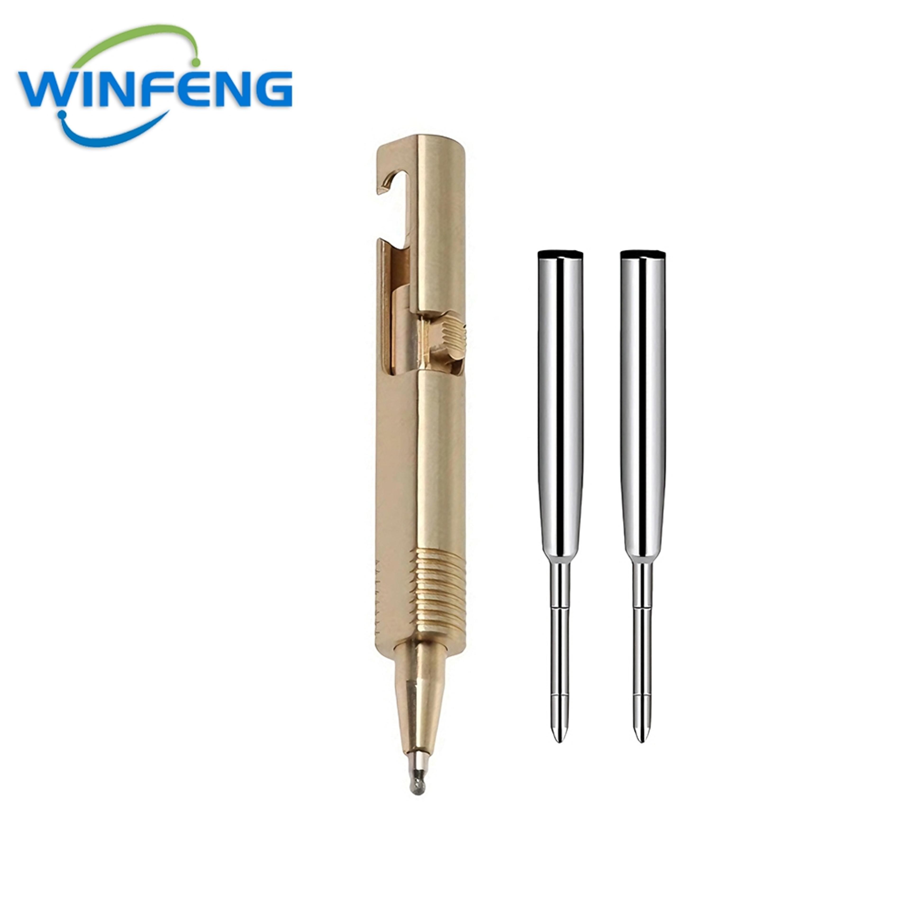 Premium Brass Bolt Action EDC Pocket Pen Mini Tactical Ballpoint Writing Tool 7