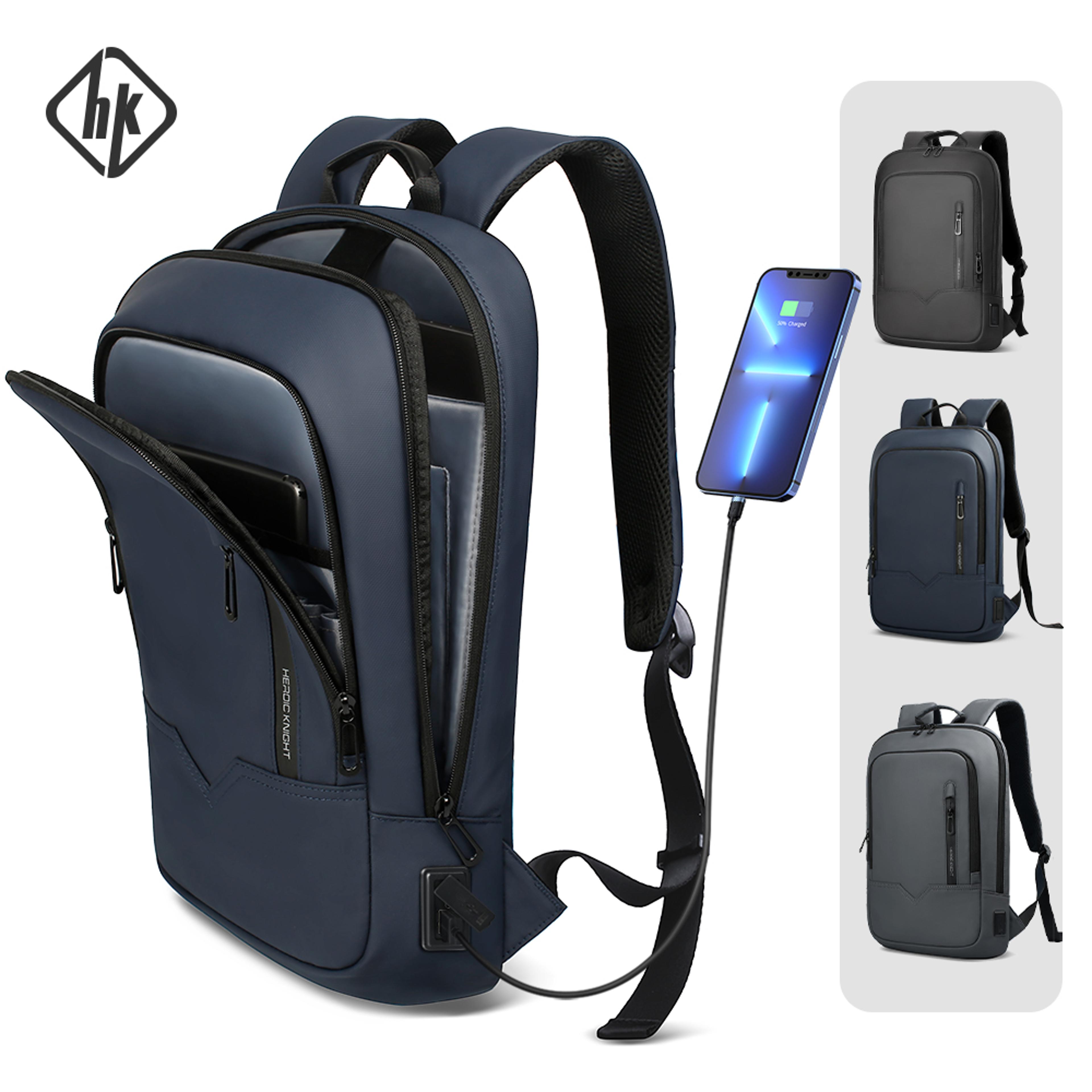 Slim Business Laptop Backpack For Men Waterproof USB Charging Travel  Work Bag 0