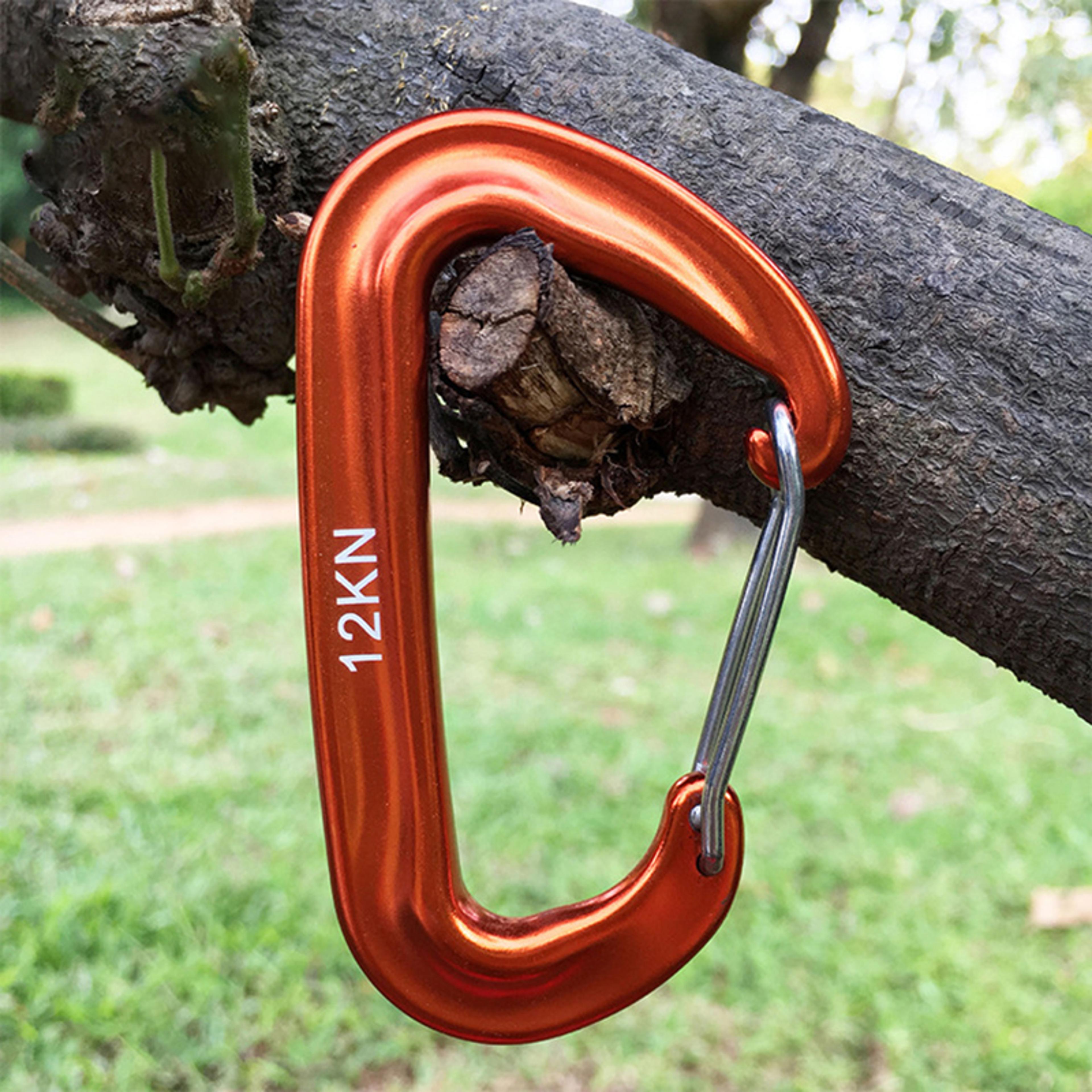 heavy duty d shape outdoor carabiner clip with safety lock