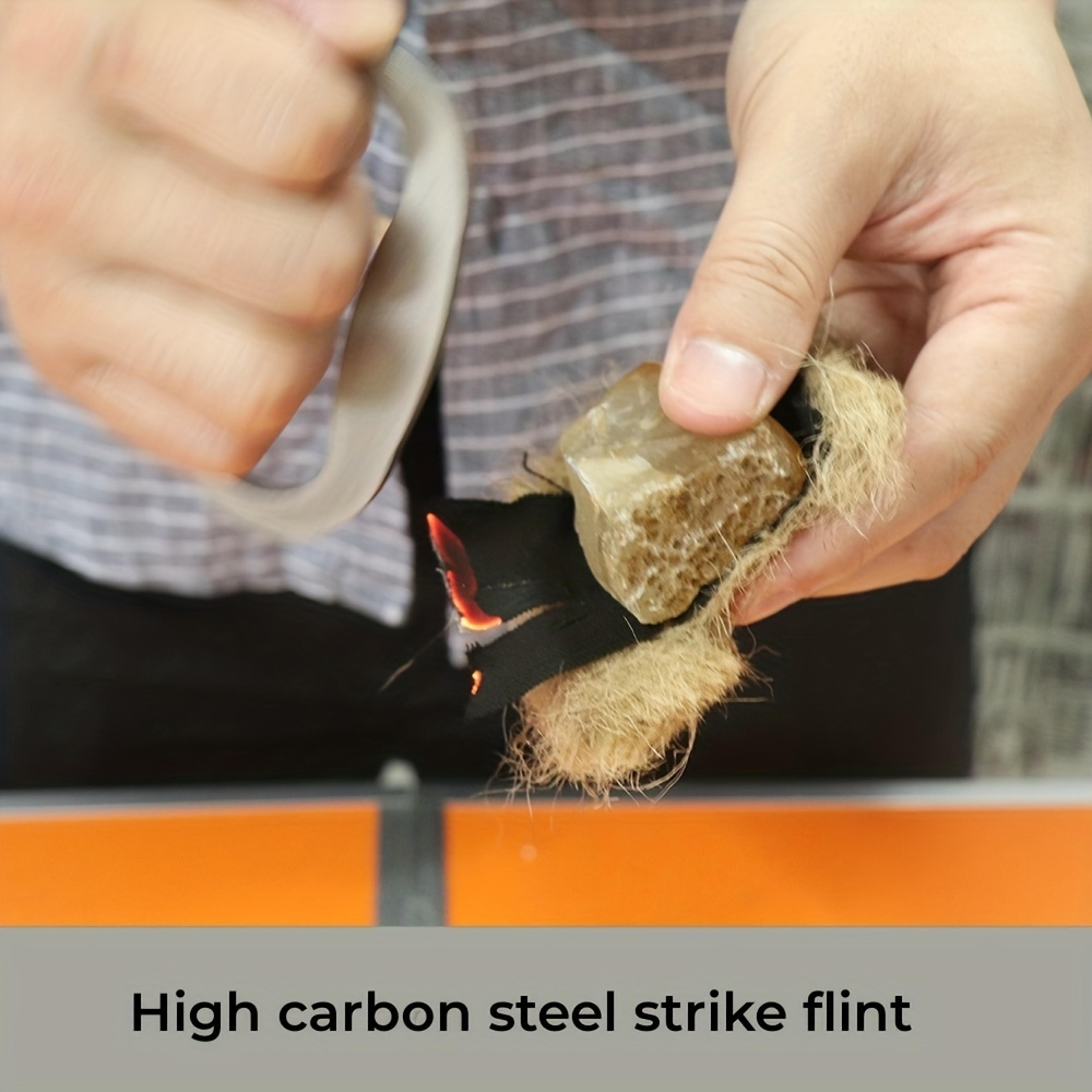 High Carbon Steel Fire Starter Flint Striker For Camping  Survival 1