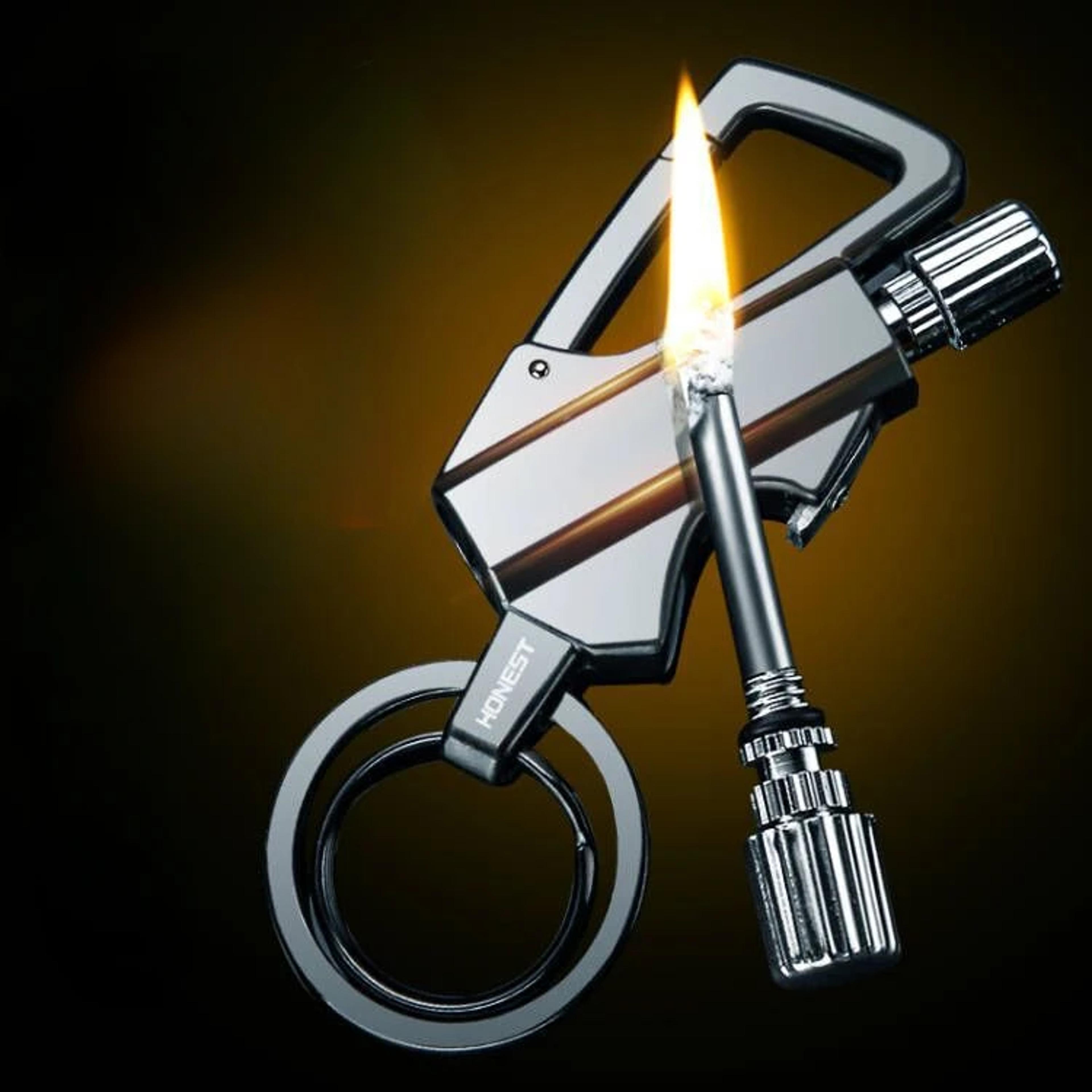 all weather portable fire starter keychain lighter outdoor camping ignition tool
