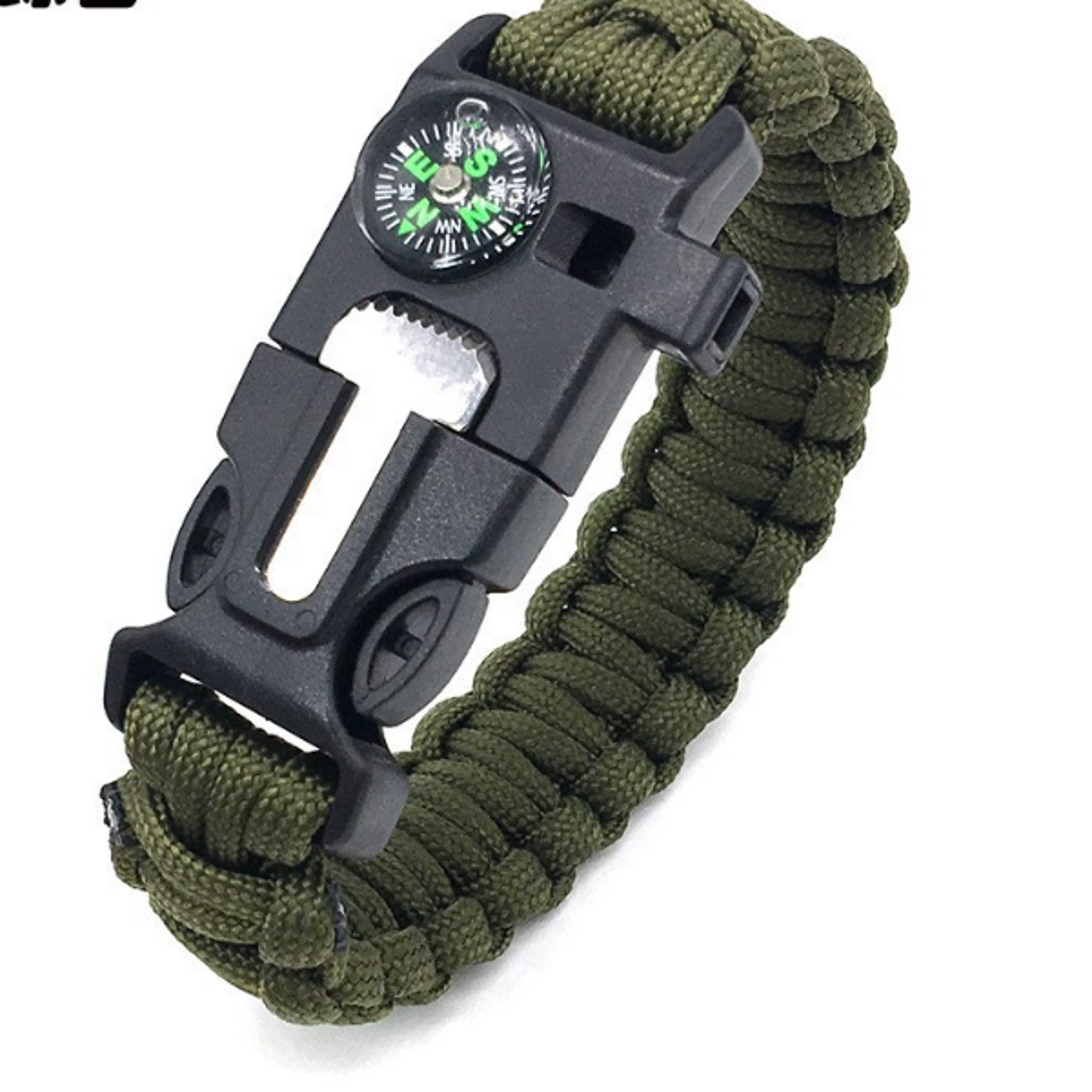 Five in One Survival Bracelet with Compass  Flint Paracord for Hiking