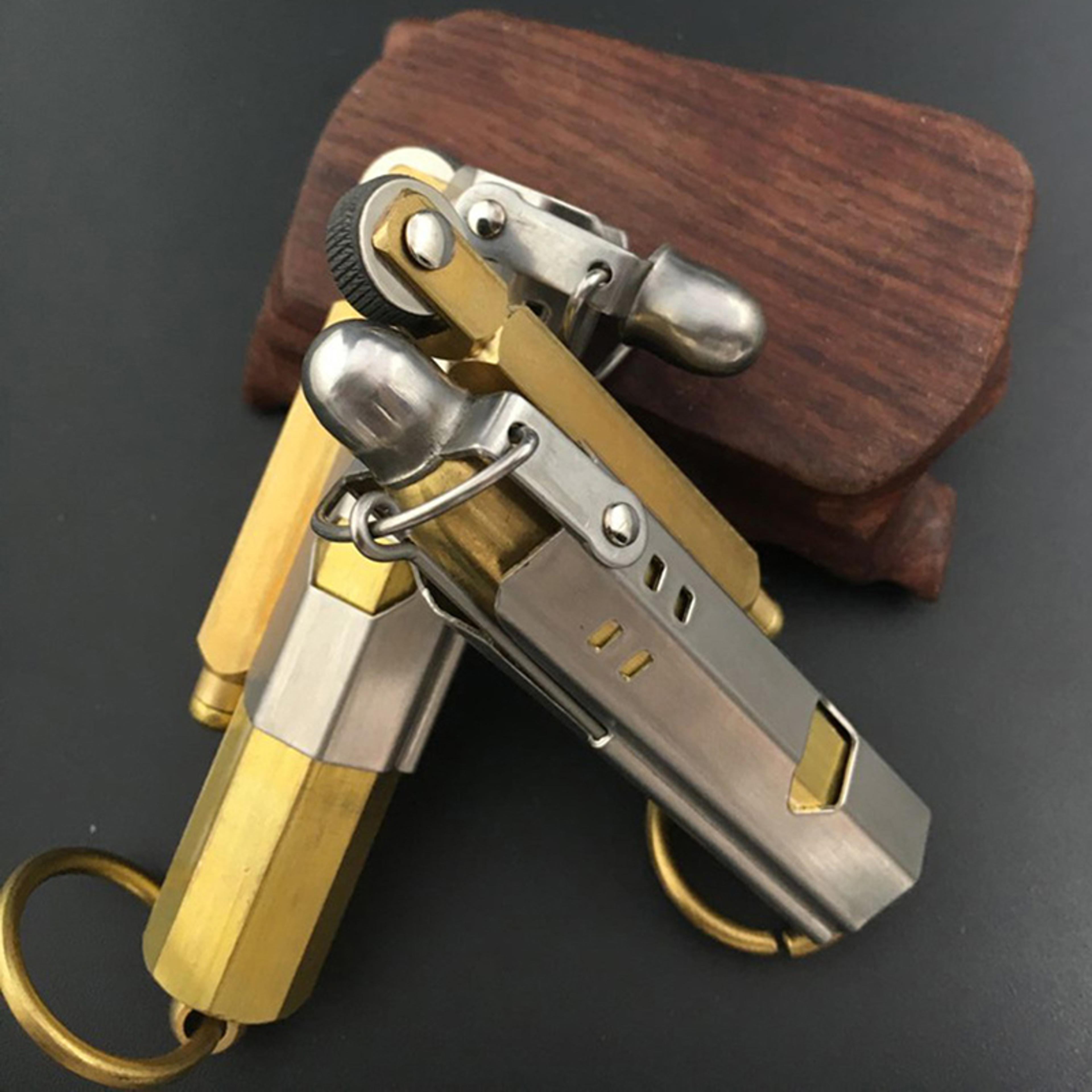 retro windproof petrol flint lighter vintage metal smoking accessory gift