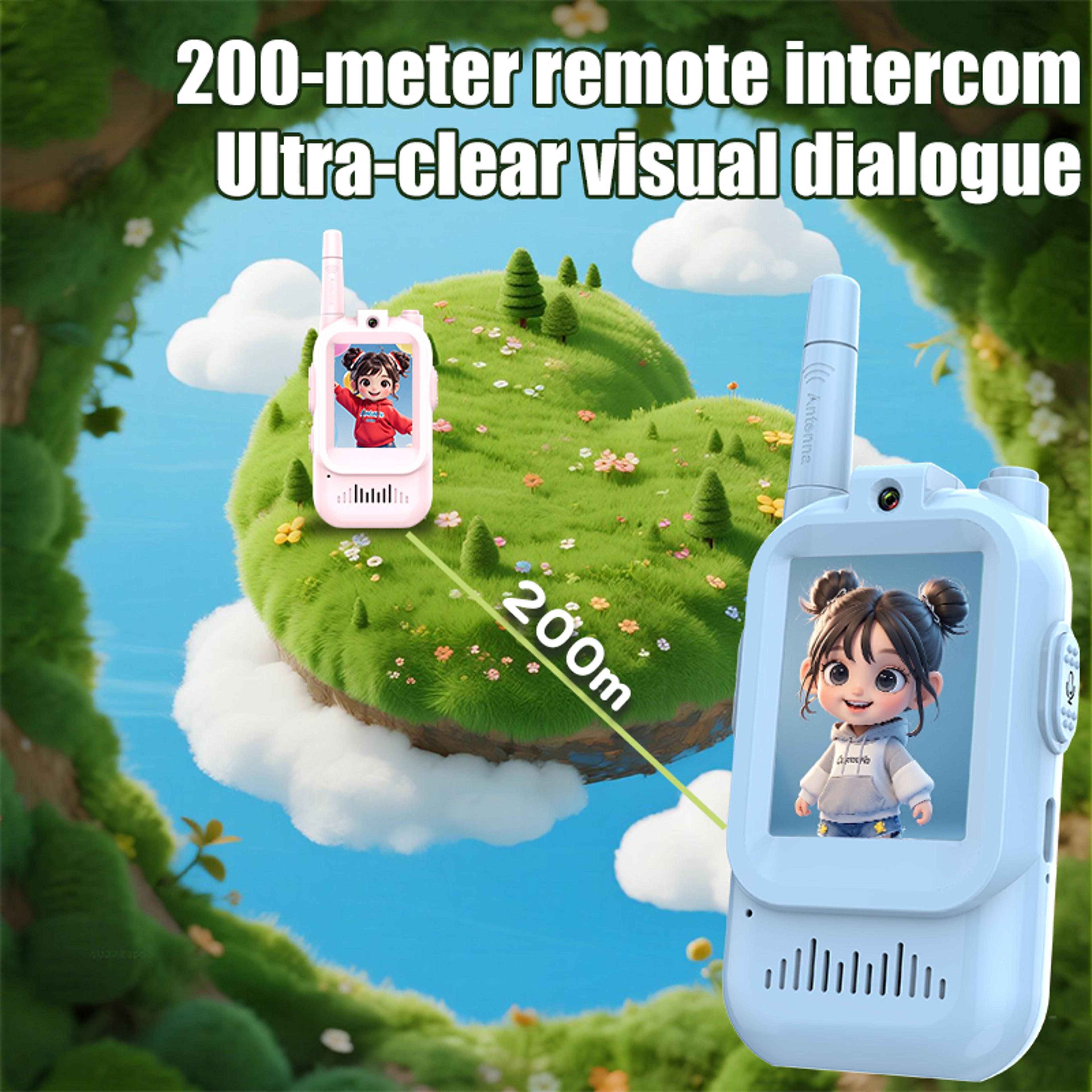 Interactive Kids Video Walkie Talkies Rechargeable With HD Screen  Voice Changer 2