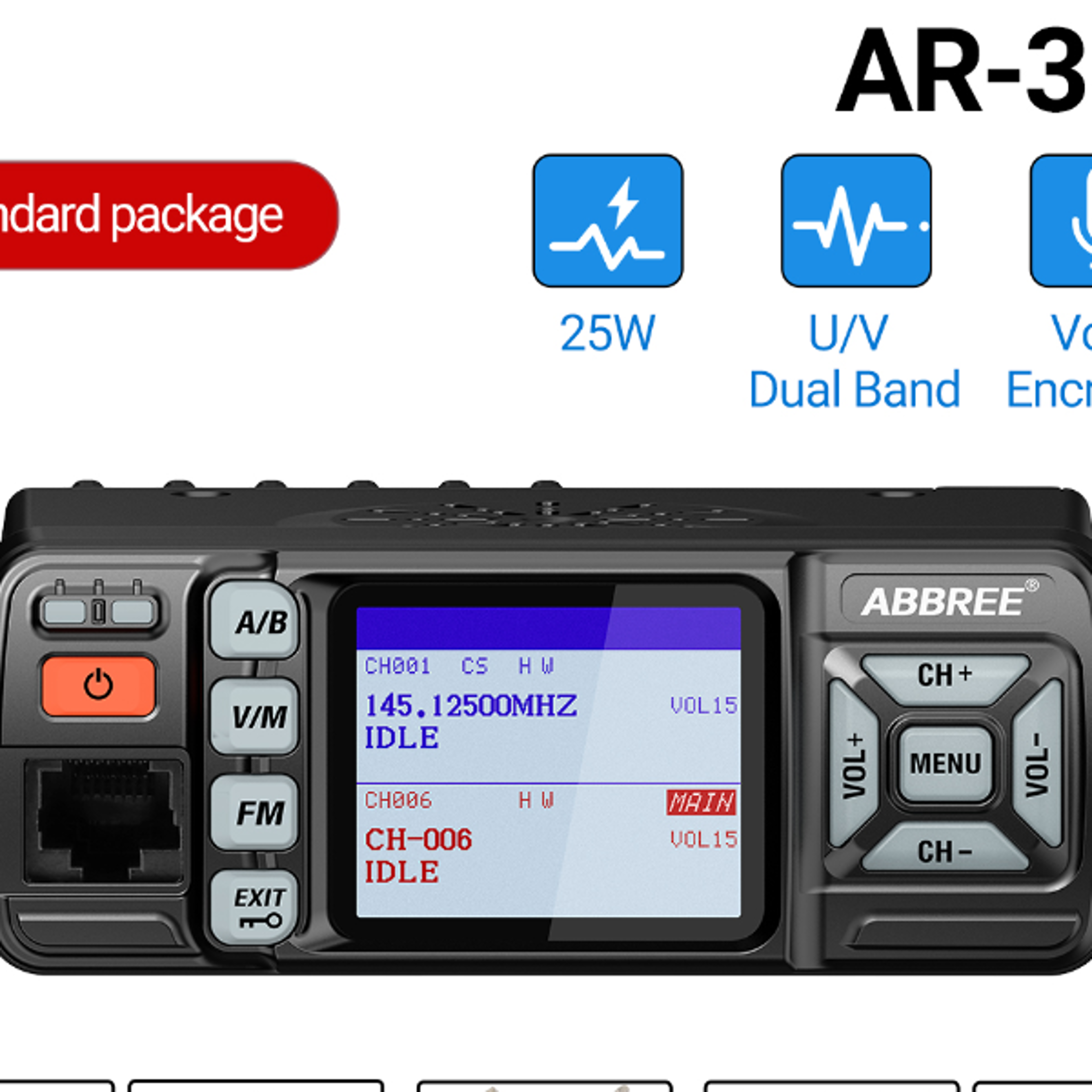 Long Range Dual Band Mobile Radio UHF VHF Car Walkie Talkie with Voice Encryption