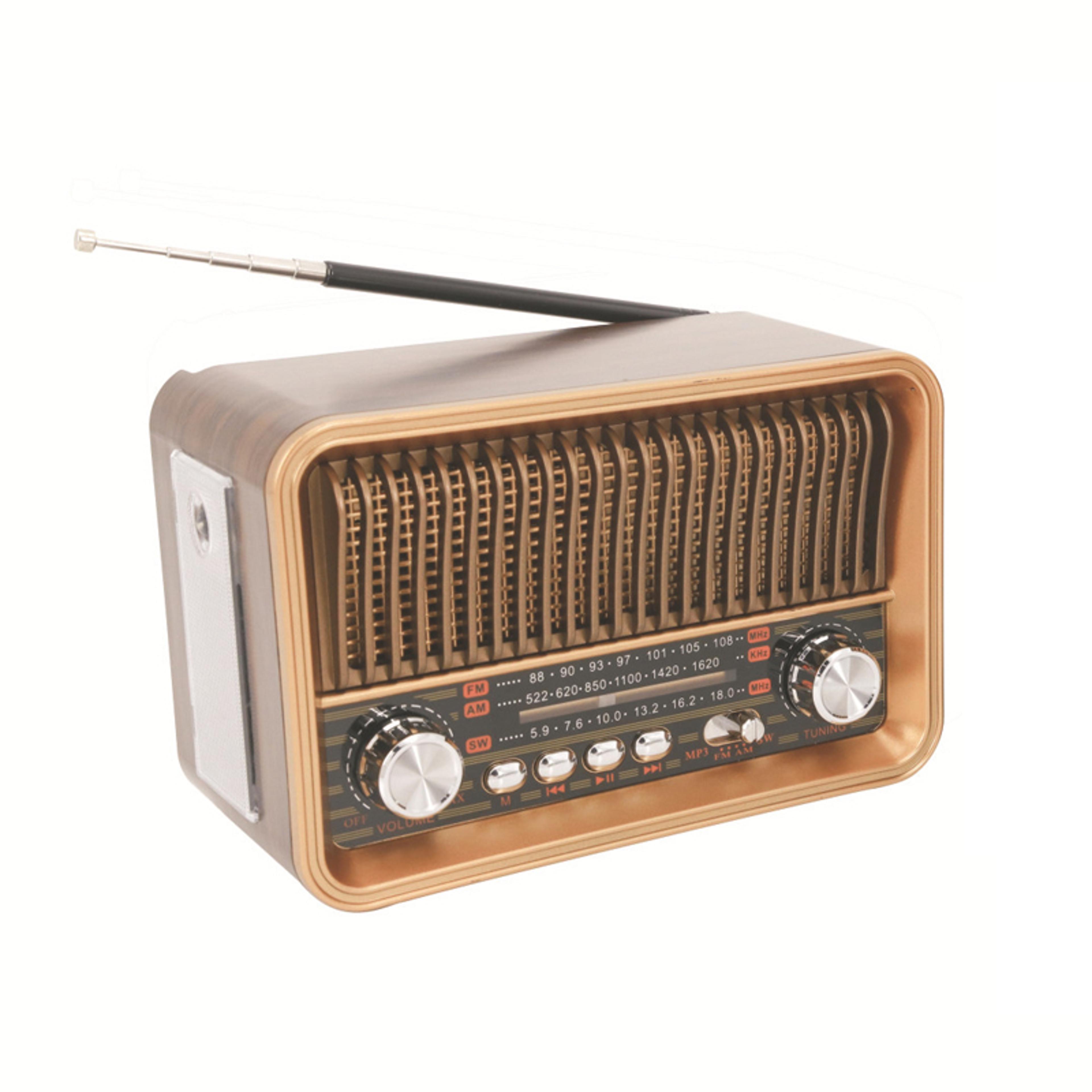 Vintage MultiBand Bluetooth Radio With Flashlight Portable FM AM SW Speaker 6