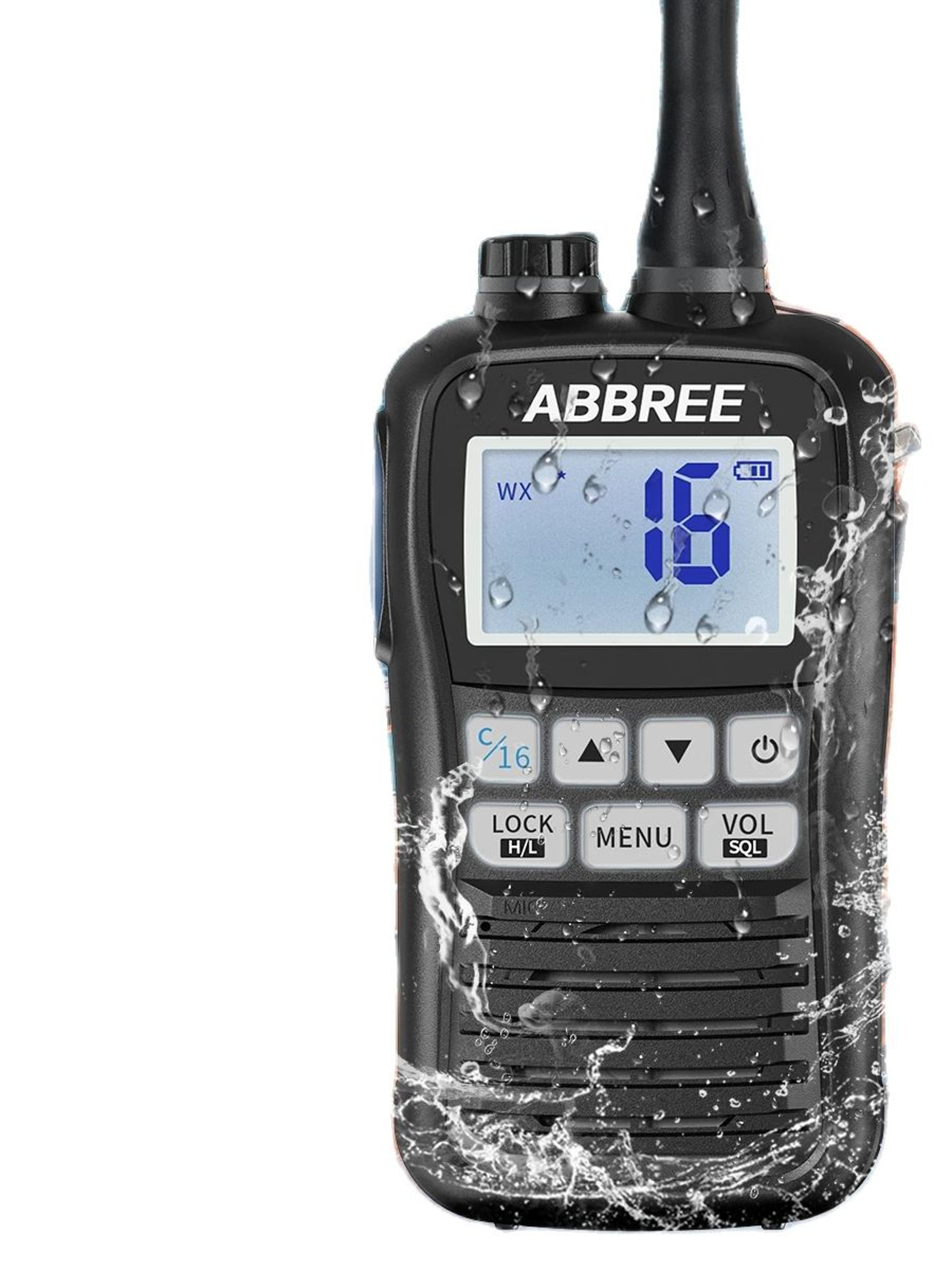 waterproof floating marine radio walkie talkie with noaa alerts and long-range vhf communication