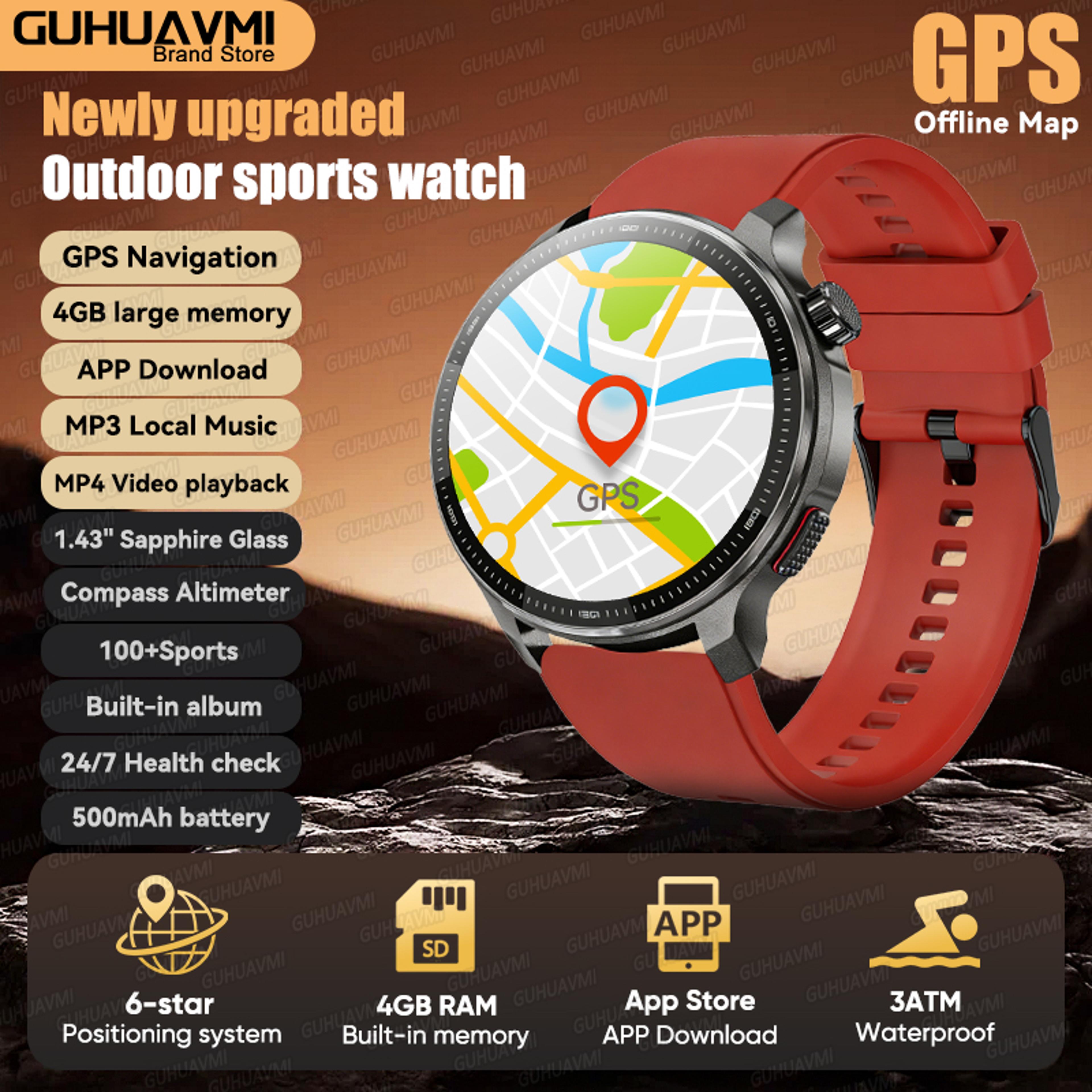 Premium Rugged GPS Smartwatch With Offline Maps Compass  Altimeter For Outdoor Adventure 0
