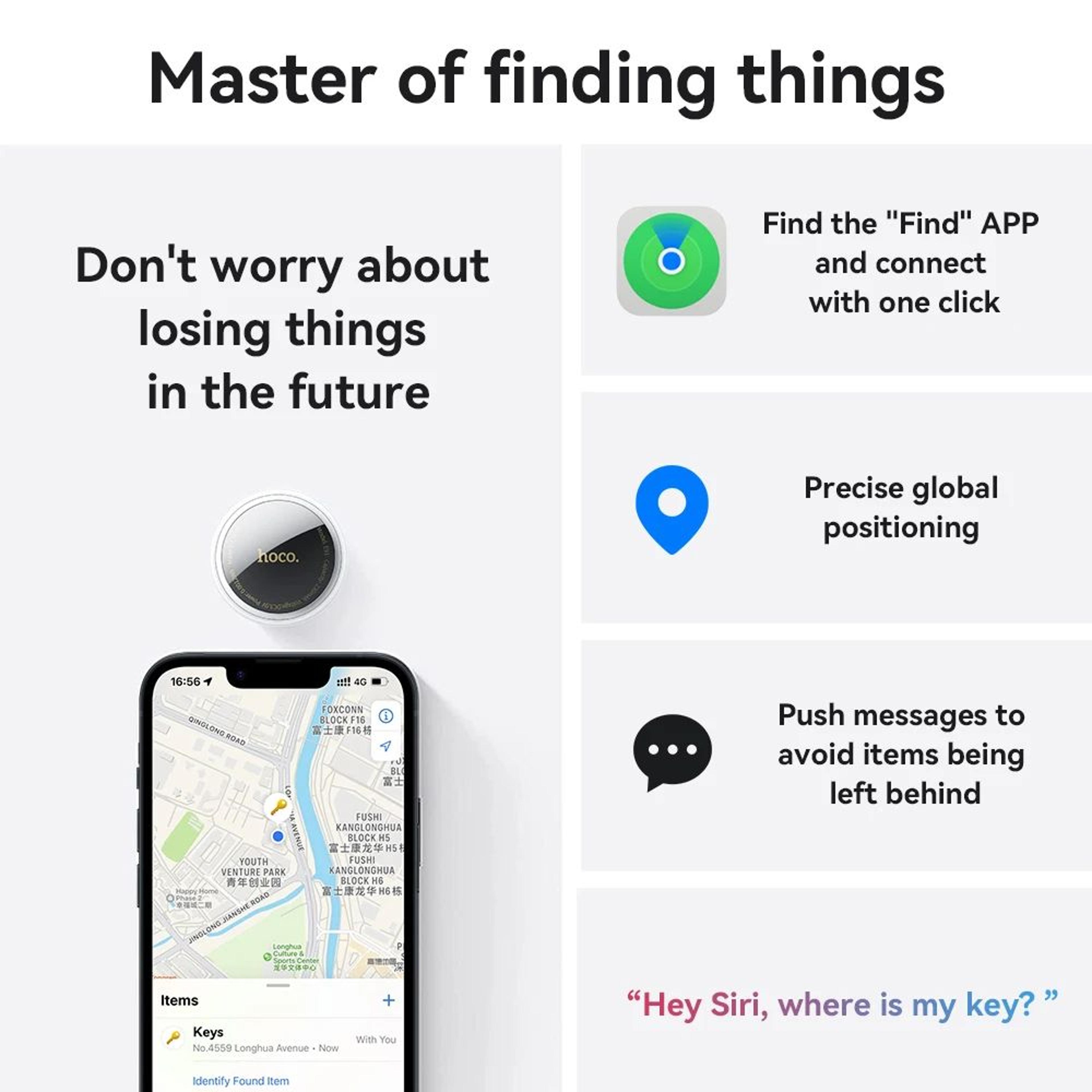 Smart Bluetooth Tracker For Keys Pets And Wallet Apple Find My GPS Locator 3