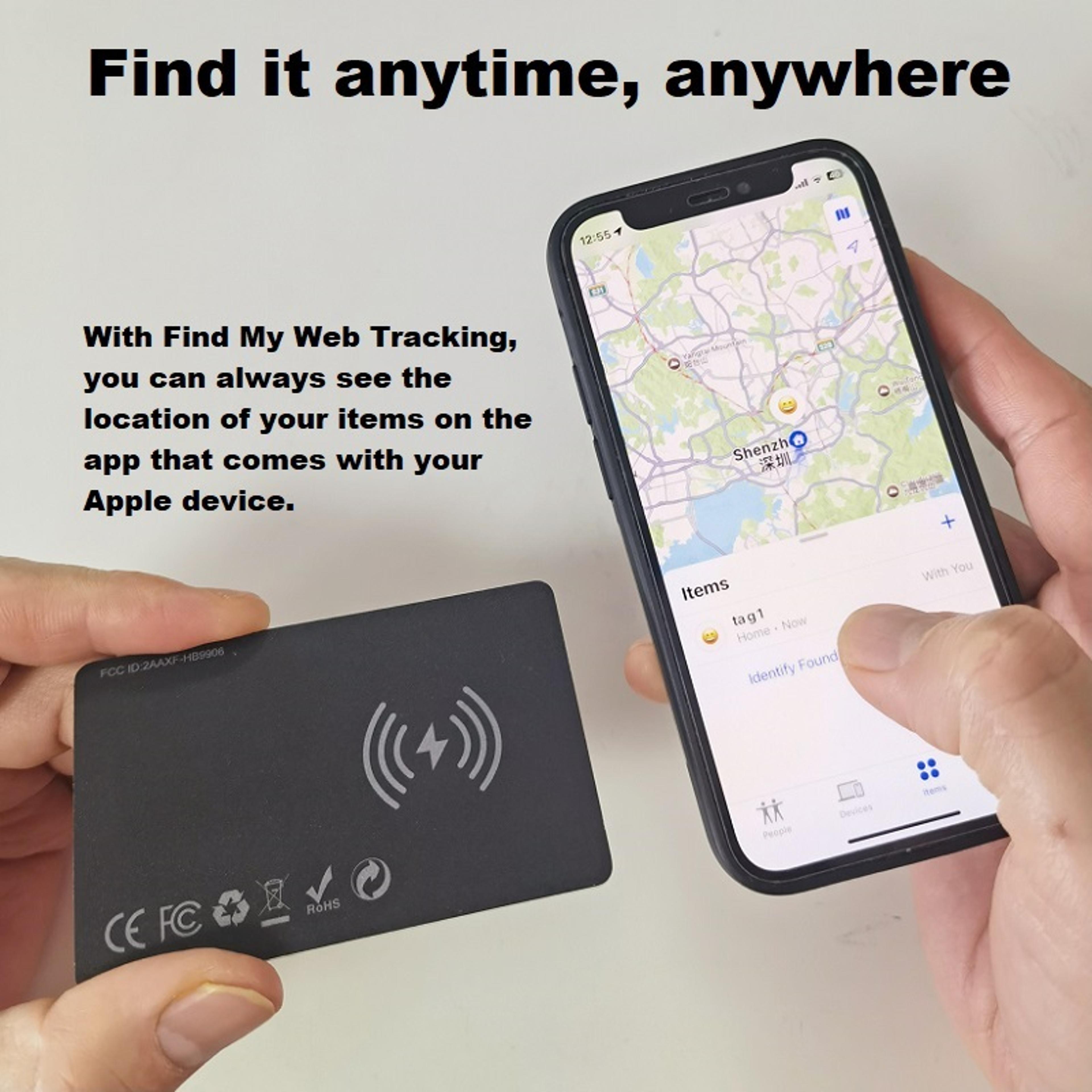 Slim Wireless Find My Tracker Card For Ultra Thin Wallet Locator With Wireless Charging 1