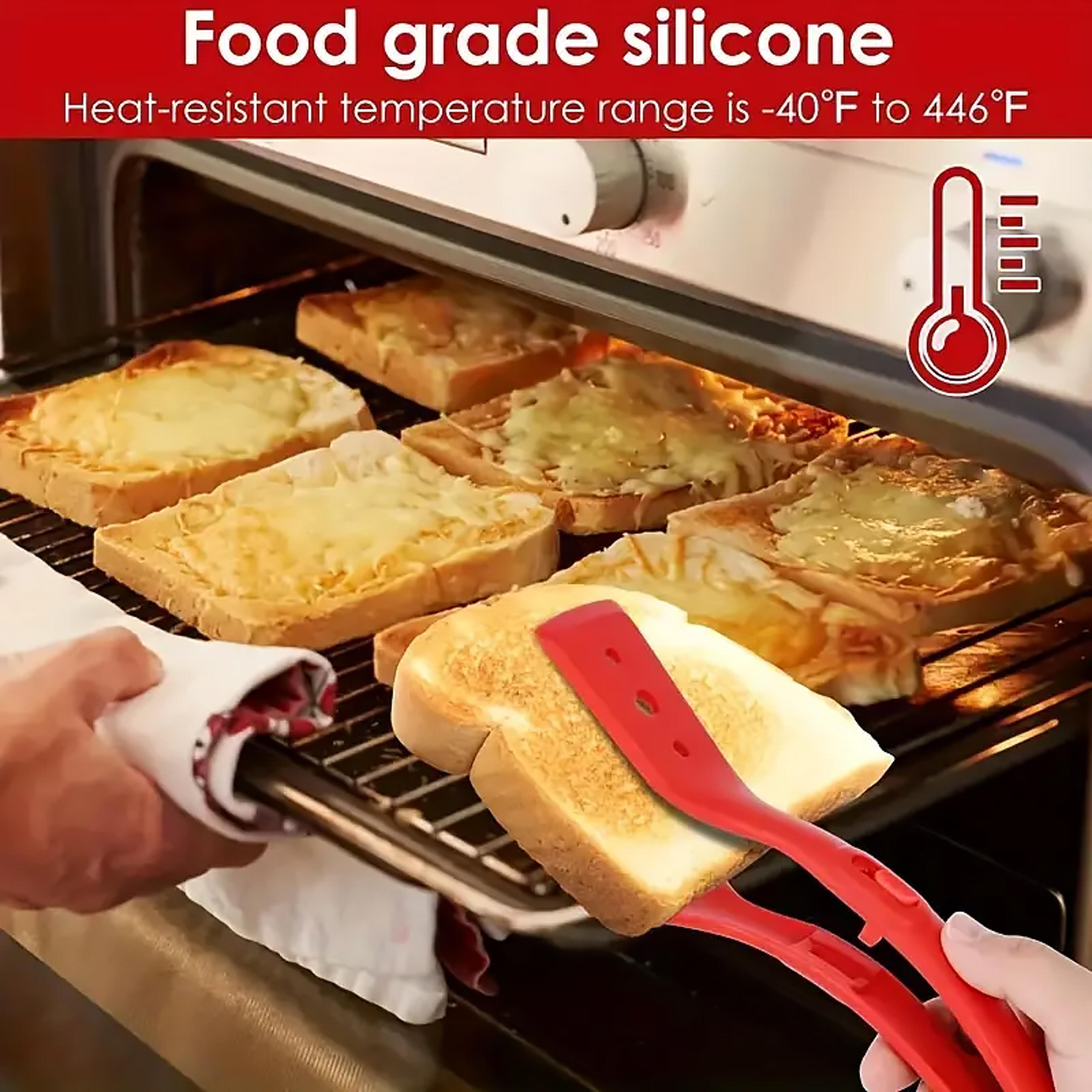 Silicone Kitchen Tongs  Nonstick Spatula Set For BBQ Pancakes  Eggs 3