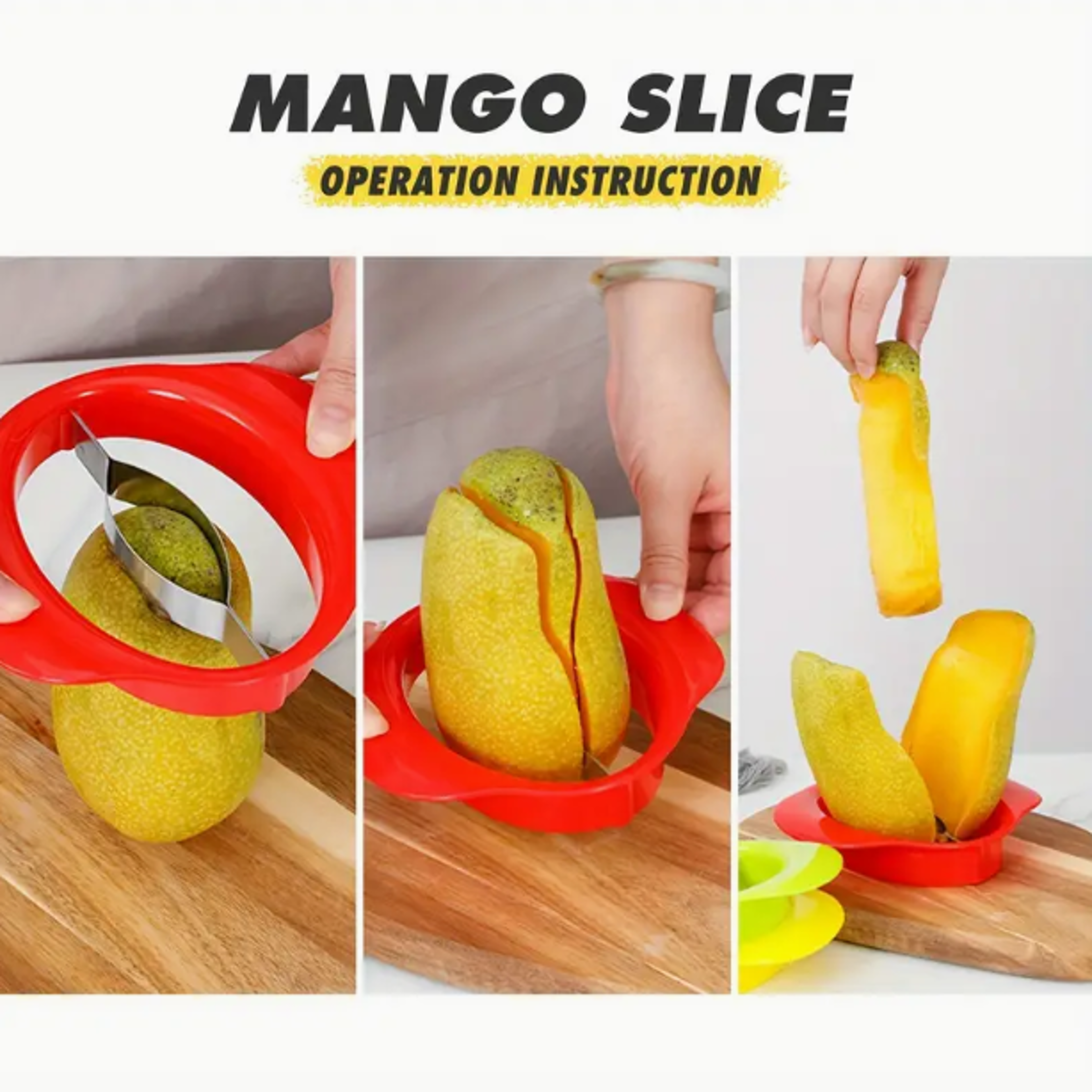 Stainless Mango Slicer Cutter  Corer Easy Fruit Prep Tool 2