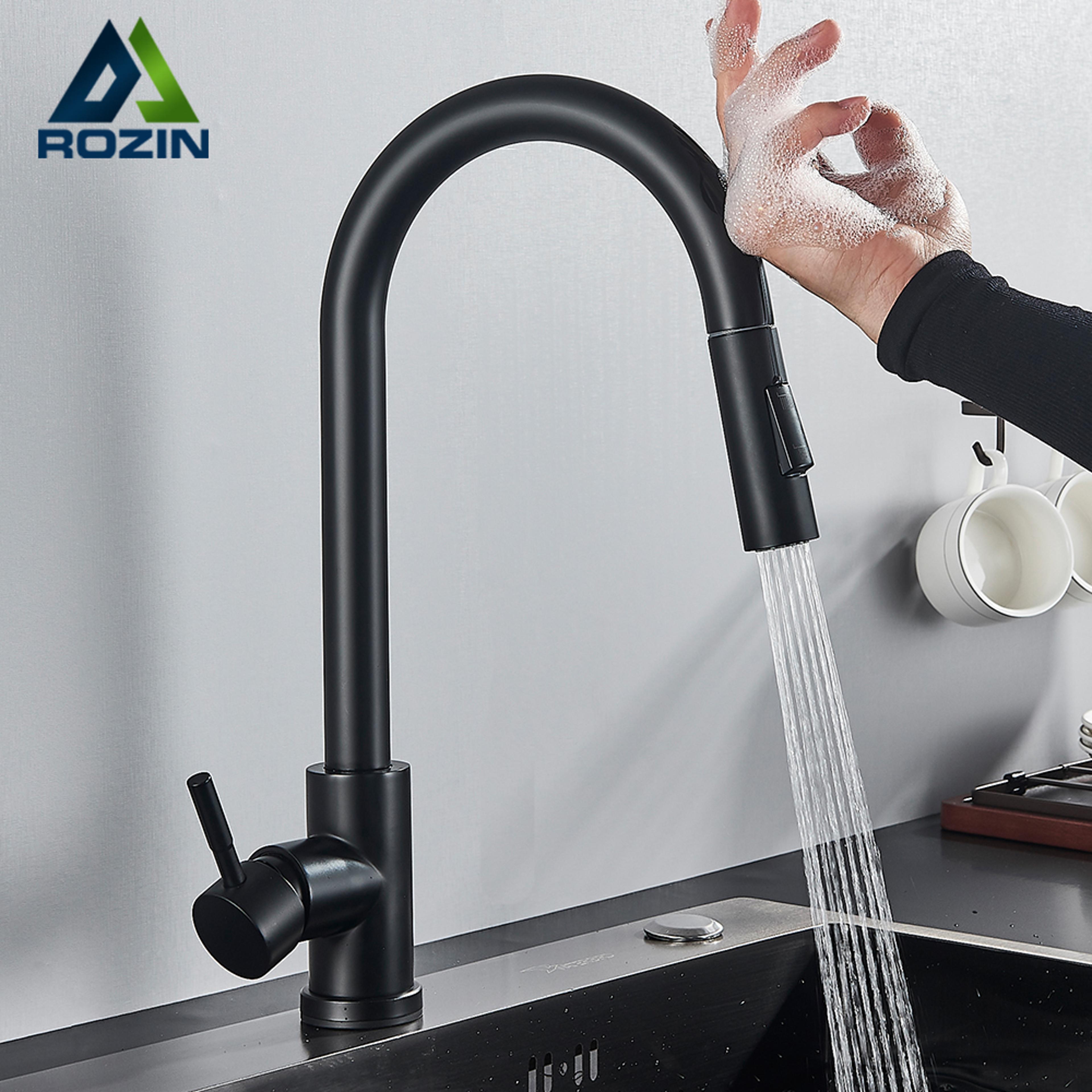 Smart Kitchen Faucet Touch Sensor Pull Out Rotation Mixer Tap 0