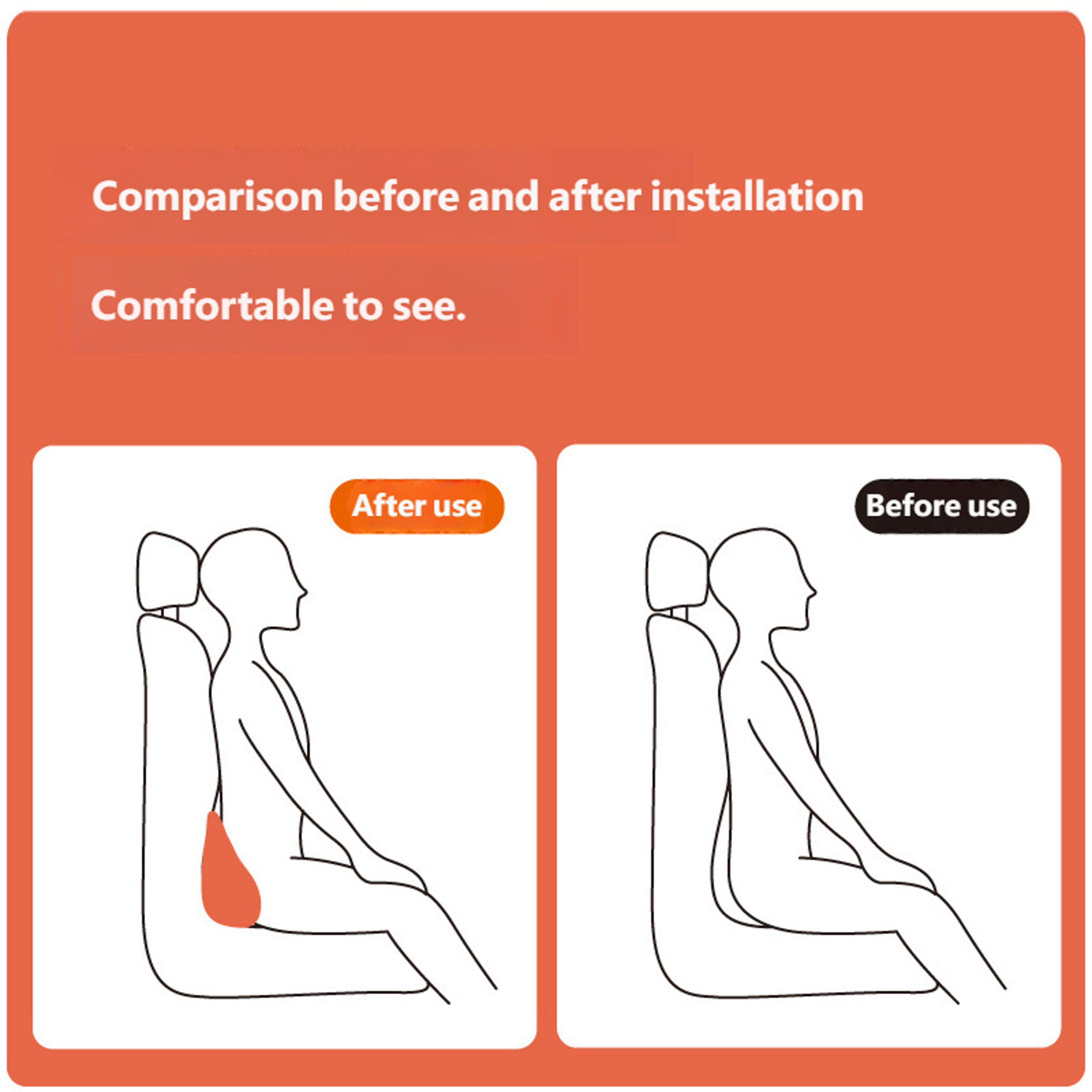 Ergonomic Memory Foam Lumbar Support Cushion For Car Seat Back Support 3