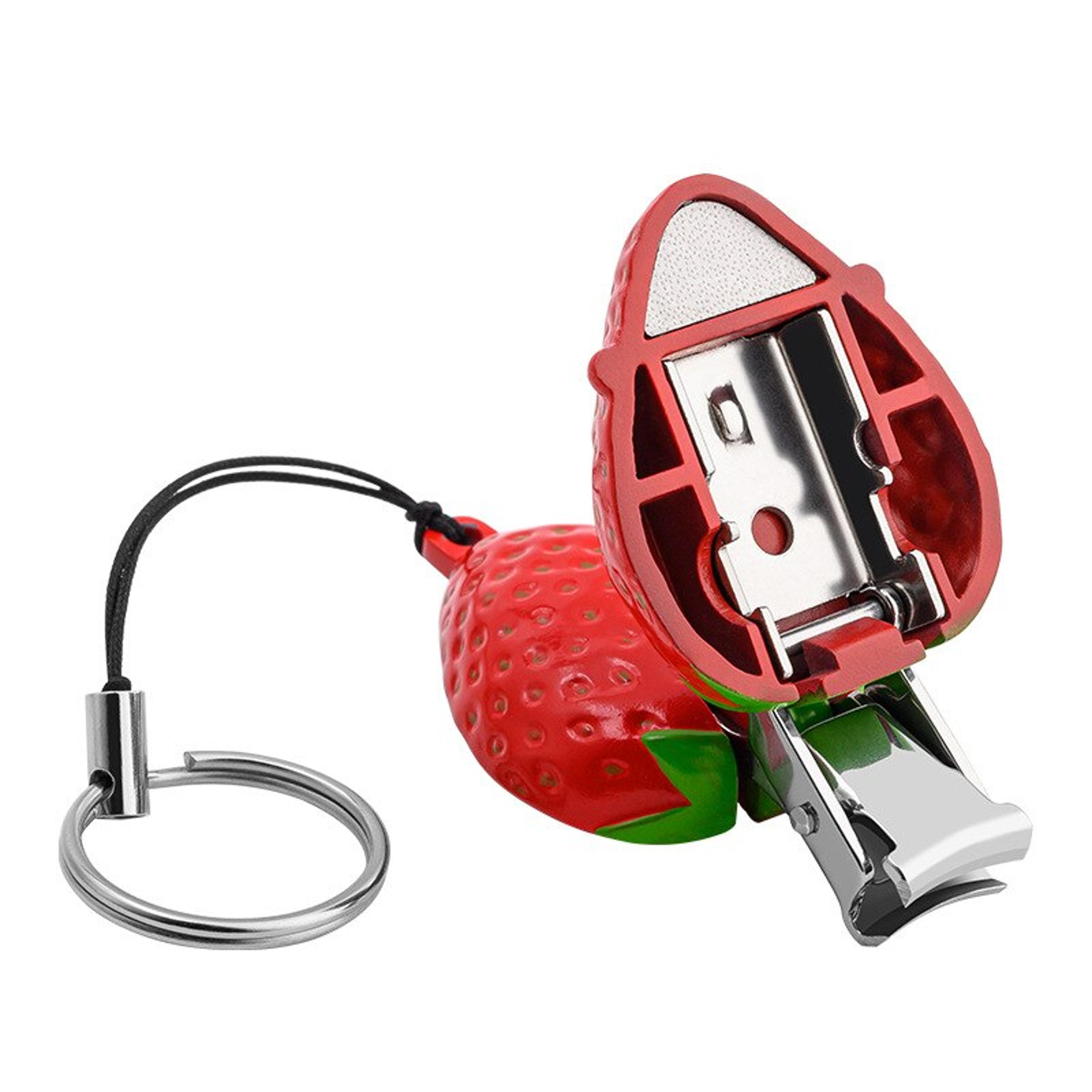 Strawberry Folding Nail Clippers Portable Keychain Nail Cutter For Travel Grooming 5