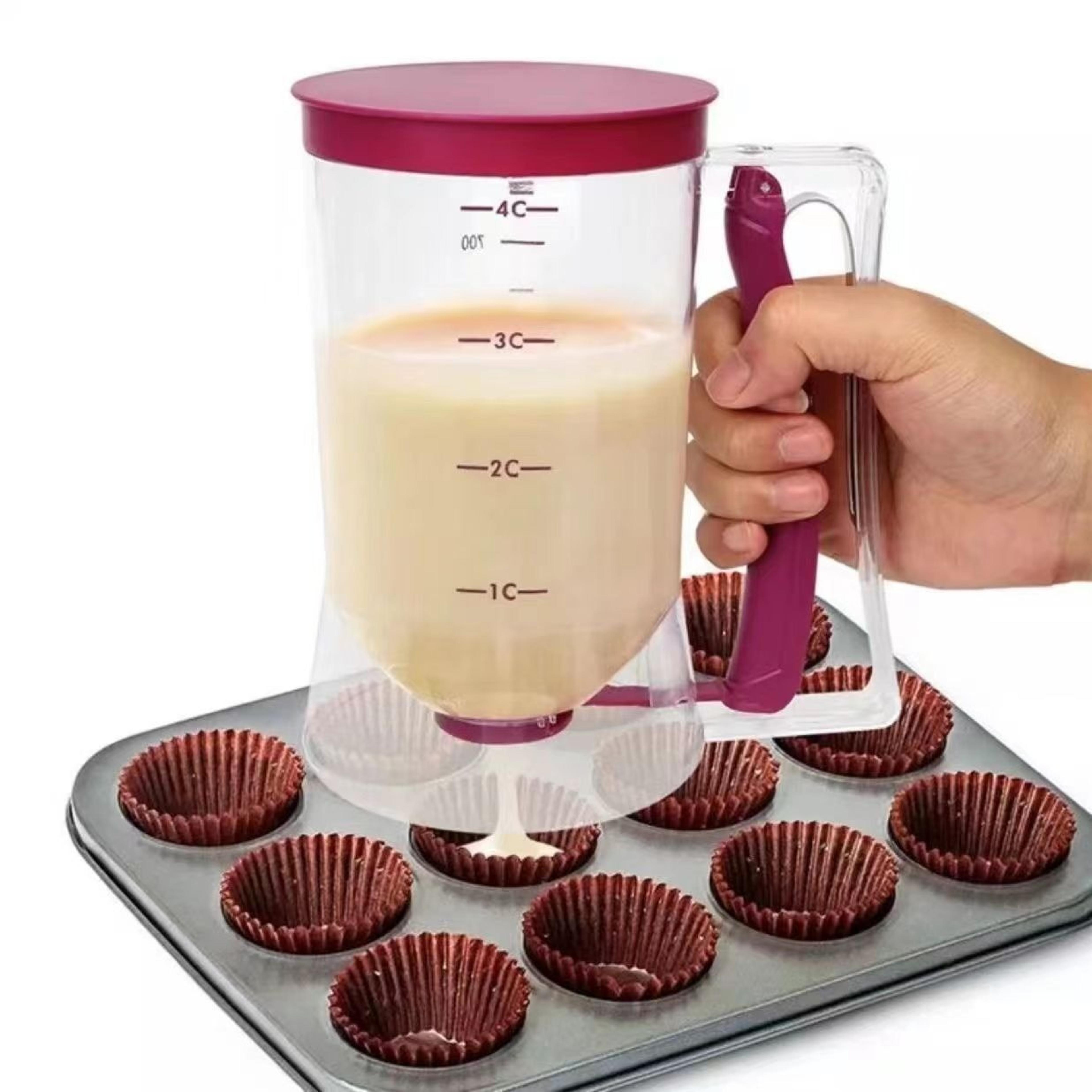 precision batter dispenser funnel for pancakes, cupcakes & cake baking