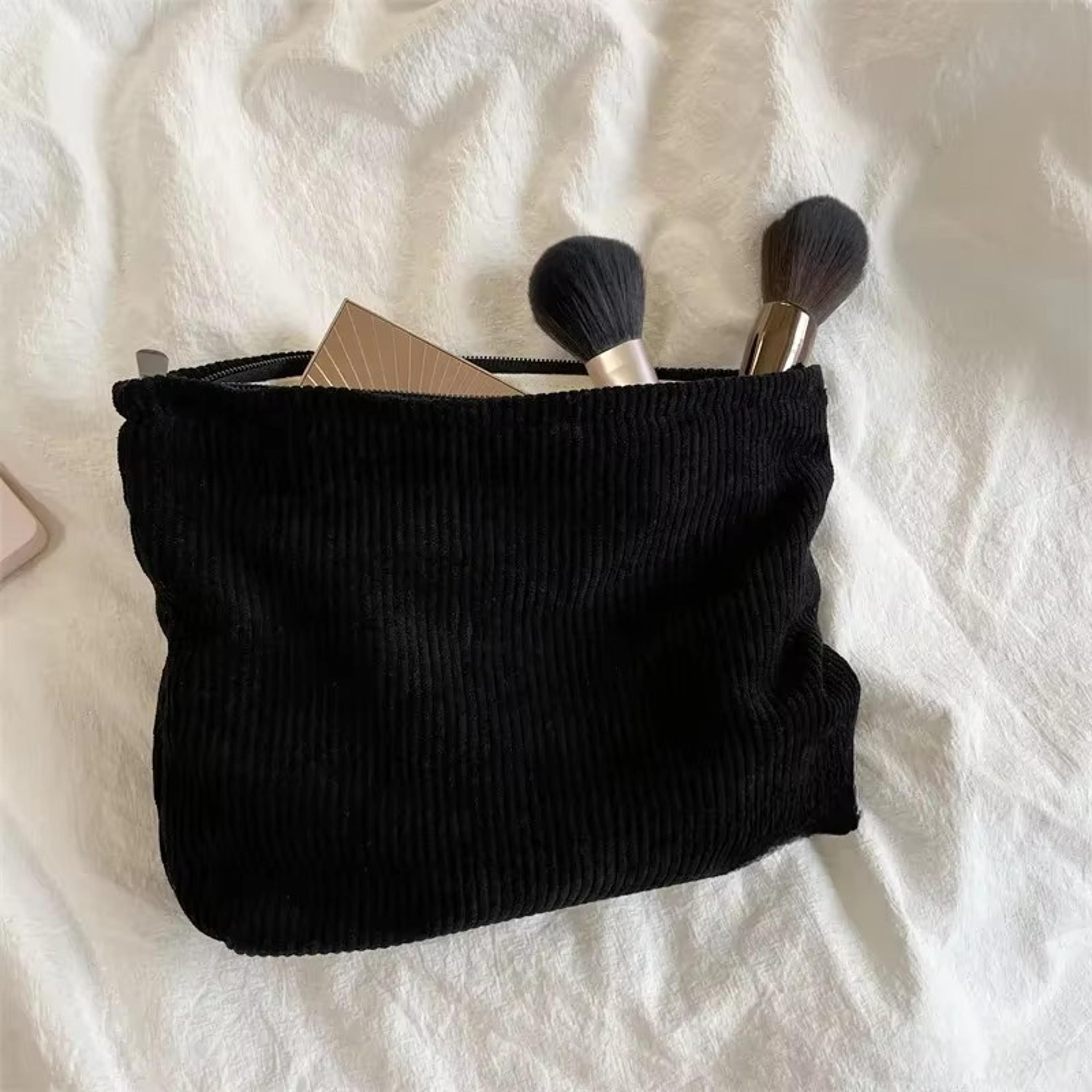 Corduroy Makeup Bag Large Capacity Travel Cosmetic Organizer For Women 5
