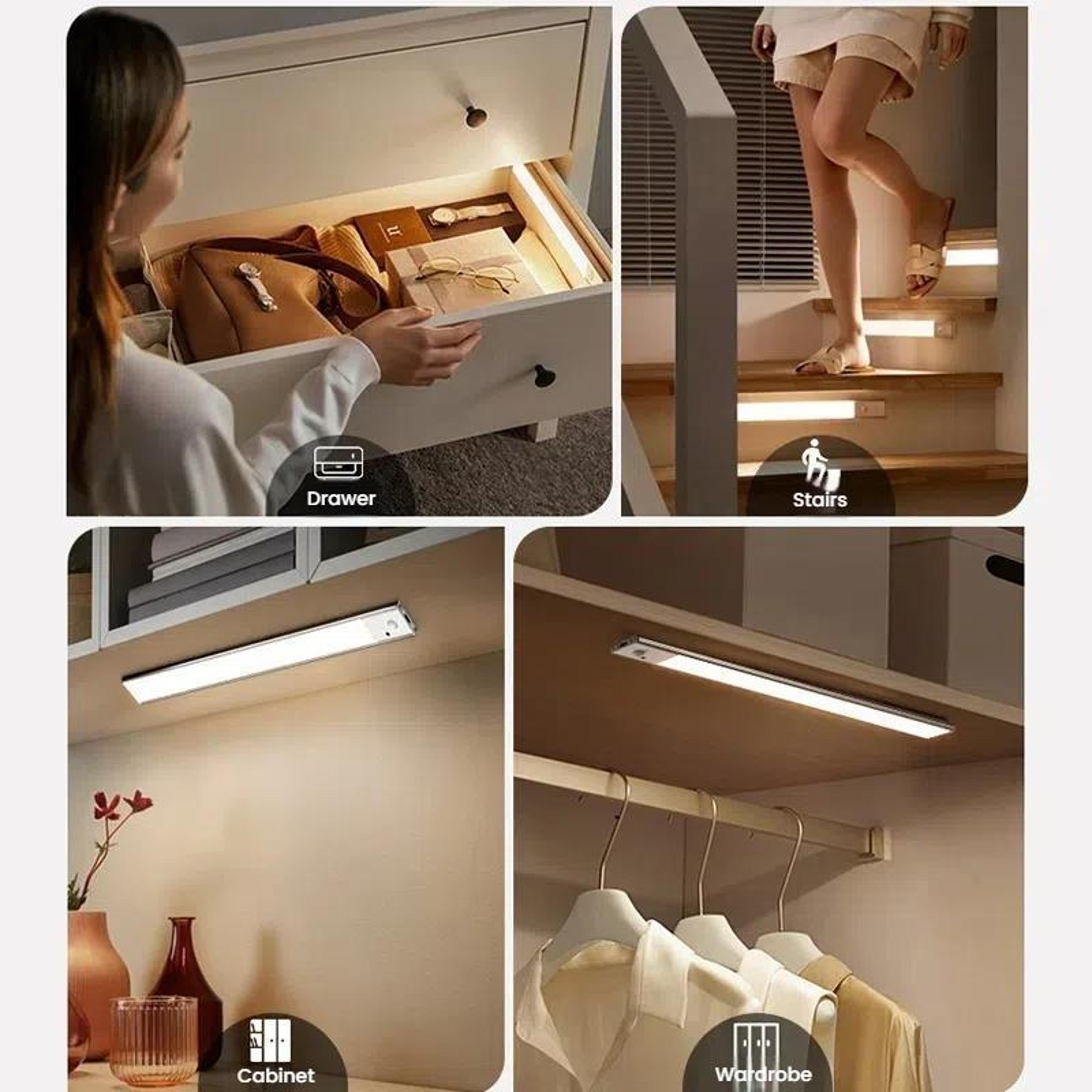 Rechargeable Motion Sensor LED Cabinet  Wardrobe Lamp With Remote Control 7