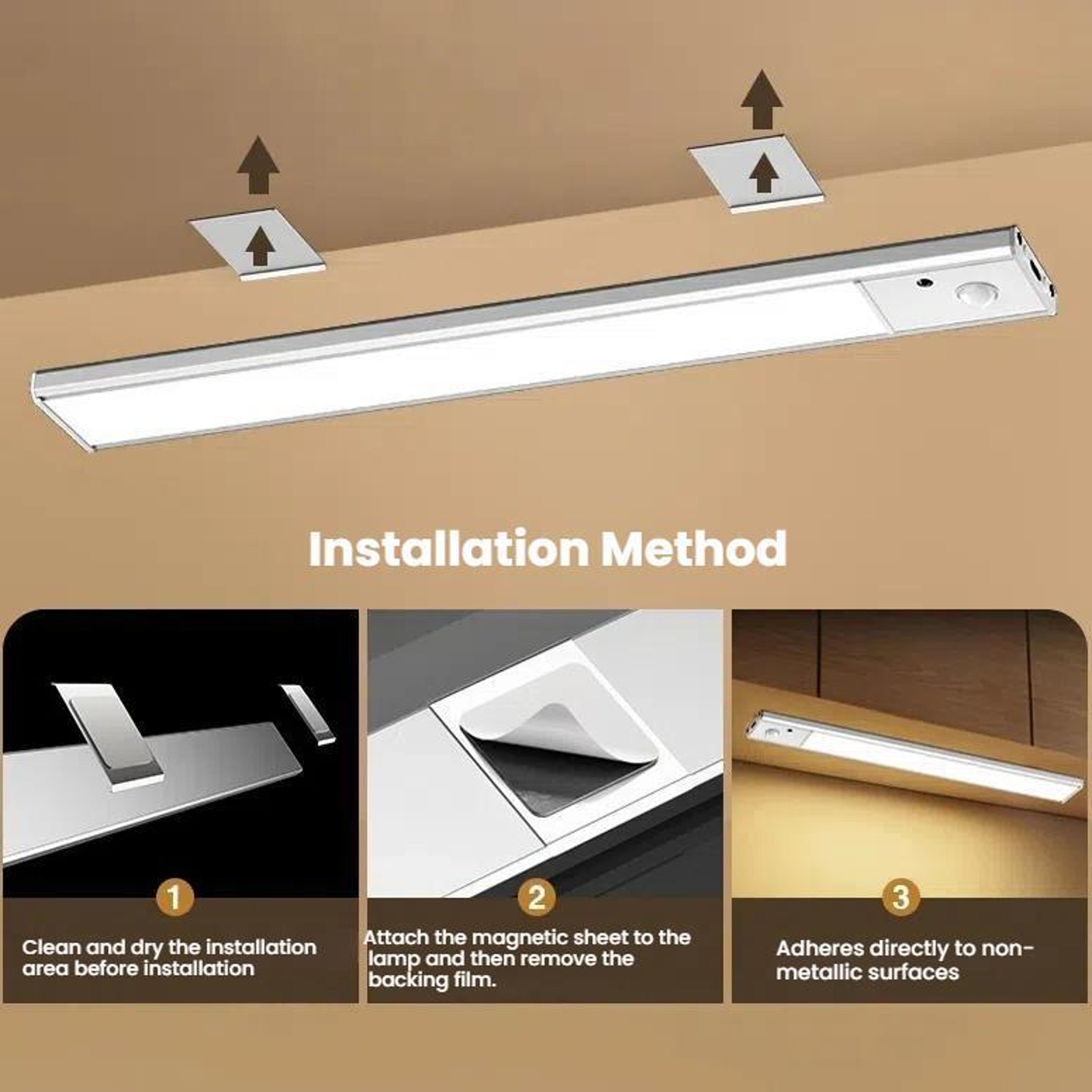 Rechargeable Motion Sensor LED Cabinet  Wardrobe Lamp With Remote Control 8