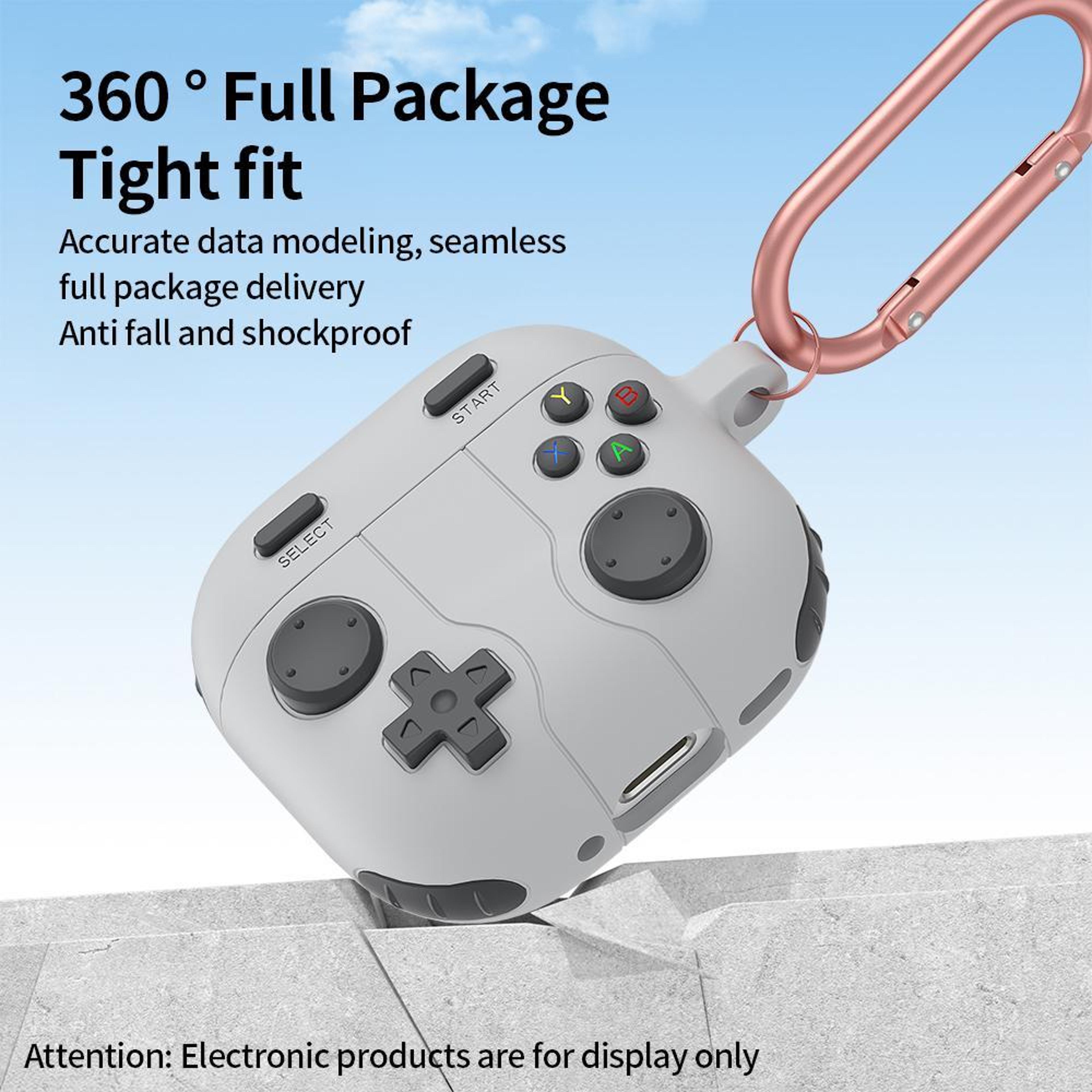 Game Console Style AirPods Pro Case With Carabiner  Silicone Protective Cover For Everyday Carry 1