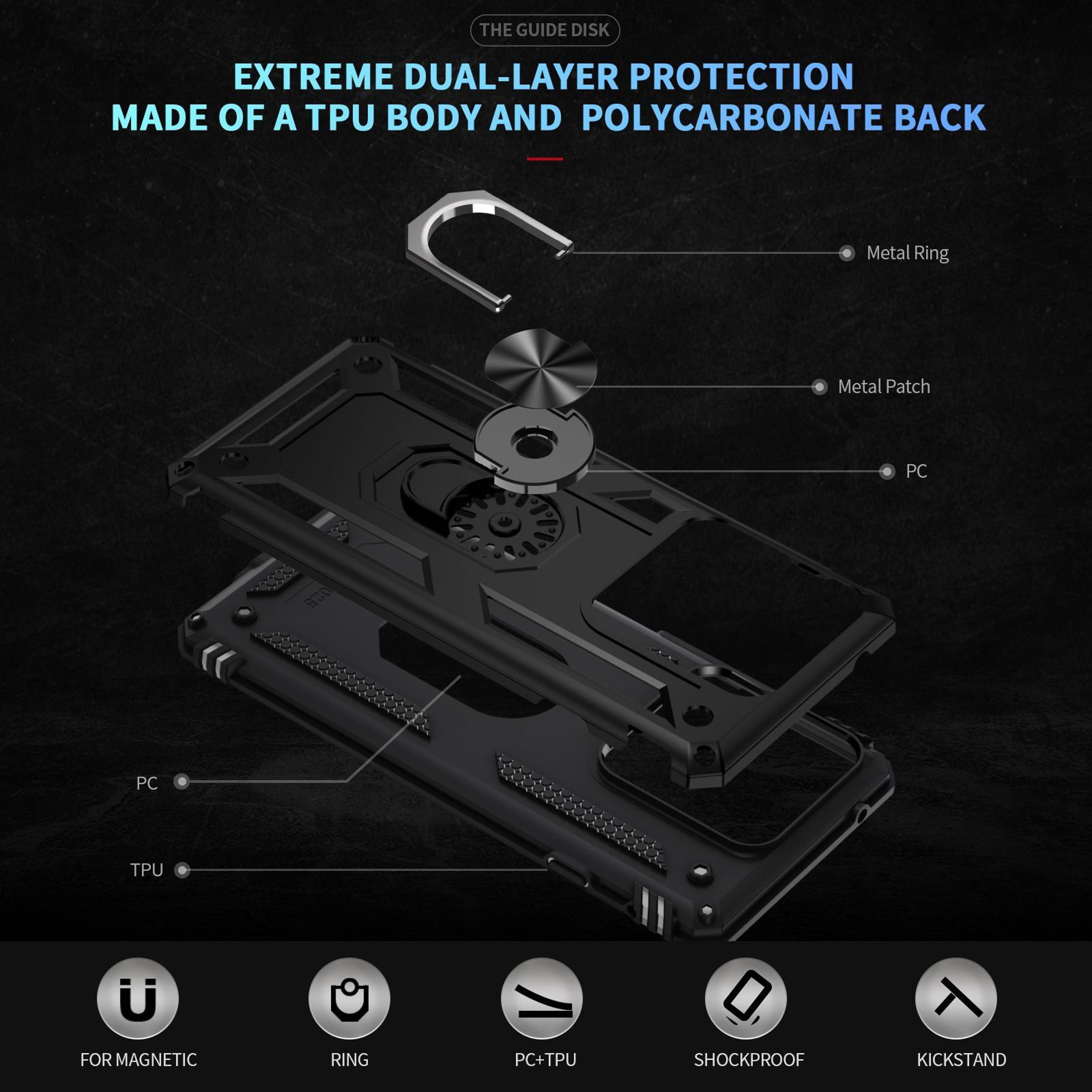 Motorola Edge  Shockproof TPU PC Case With Ring Holder Kickstand Protective Cover 3