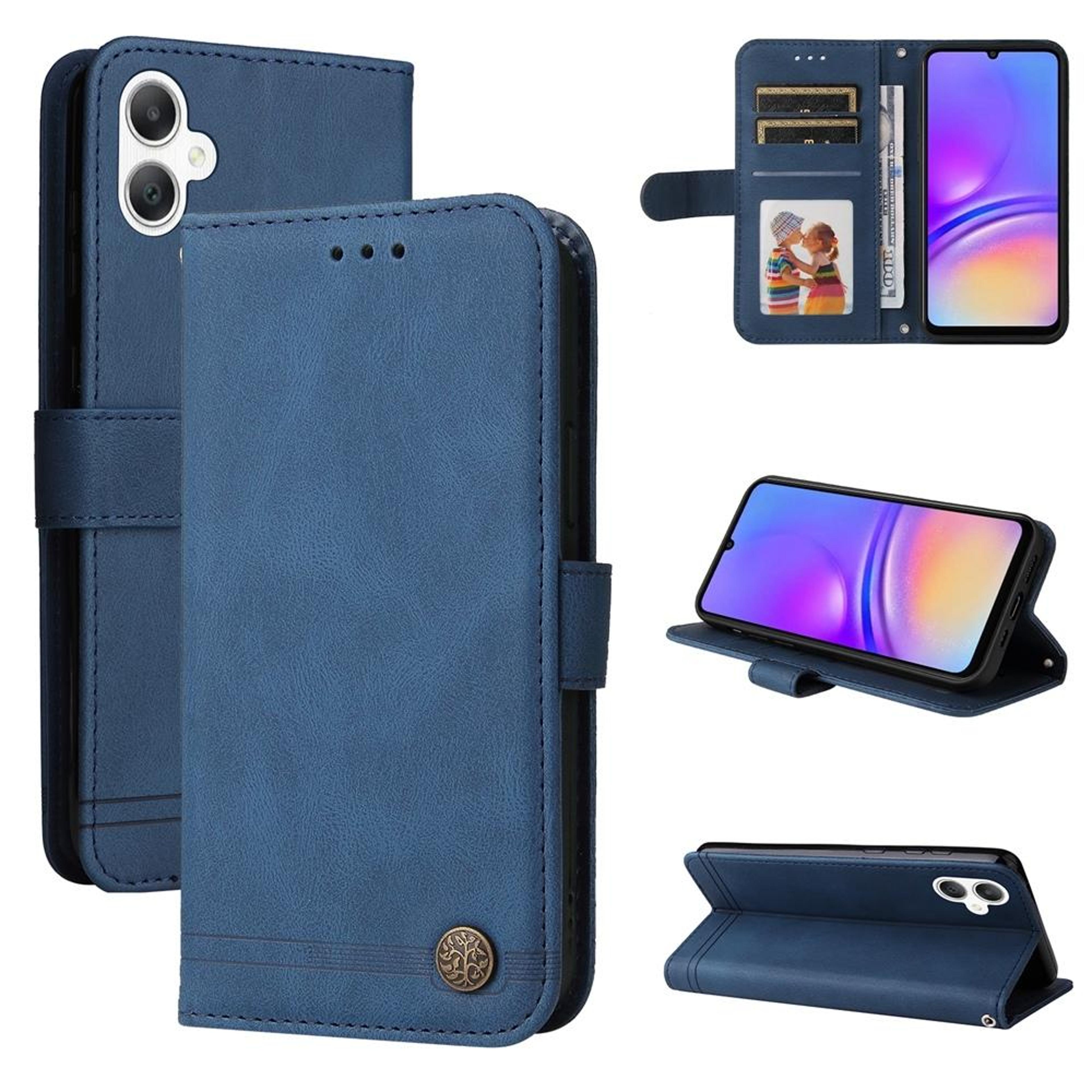 Samsung Galaxy  Leather Wallet Case With Card Slots Stand Life Tree Metal Button 20