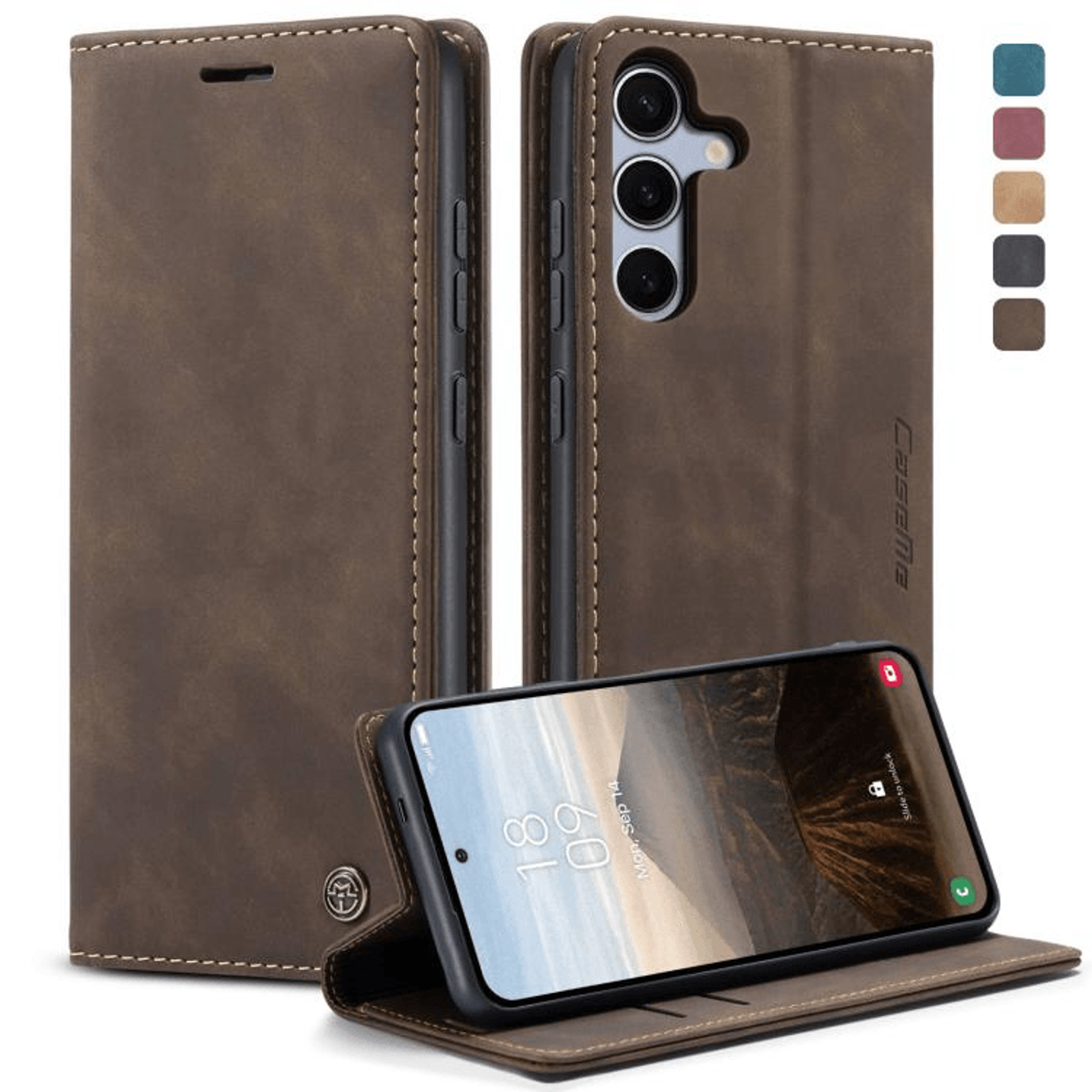 Samsung Galaxy Wallet Flip Case Leather Stand Cover With Card Slots Shockproof Protection 10