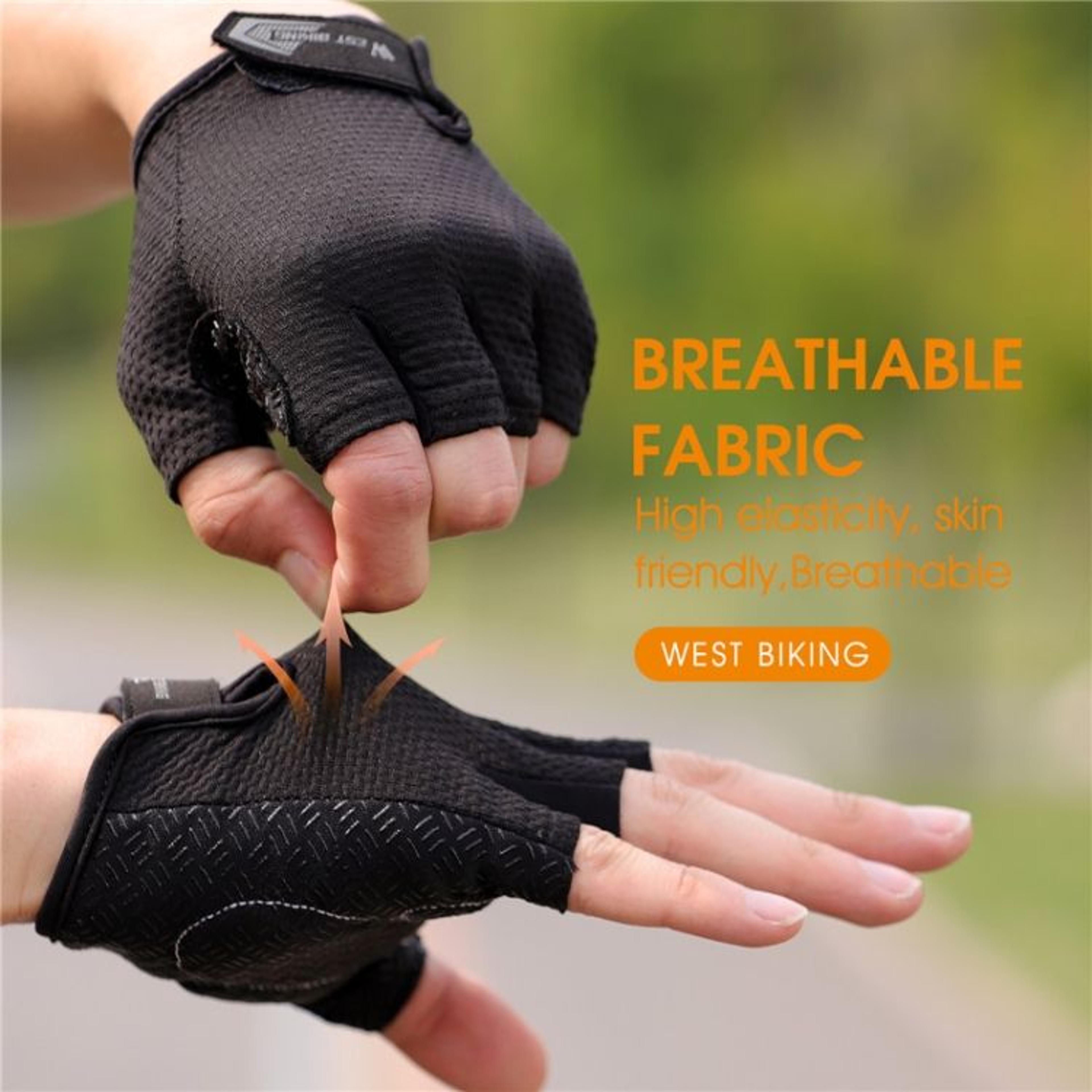 Breathable Half Finger Cycling Gloves Non Slip Grip Lightweight Riding Gloves 1