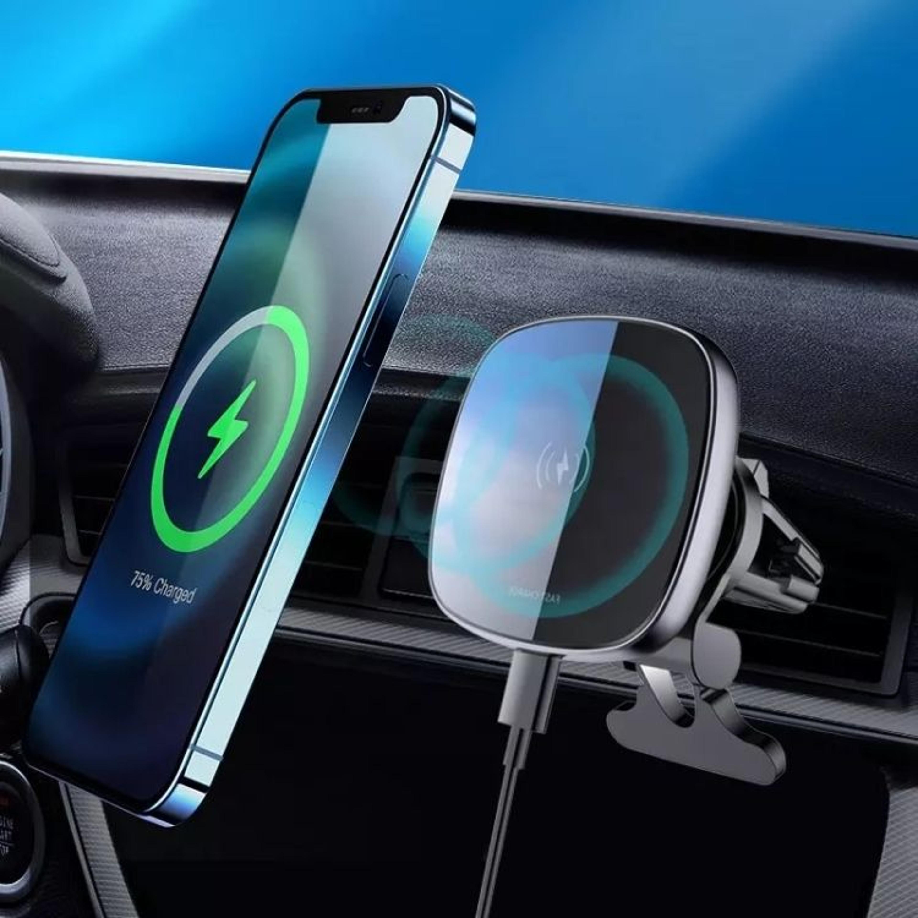 magsafe compatible magnetic car wireless charger stand 15w fast charging