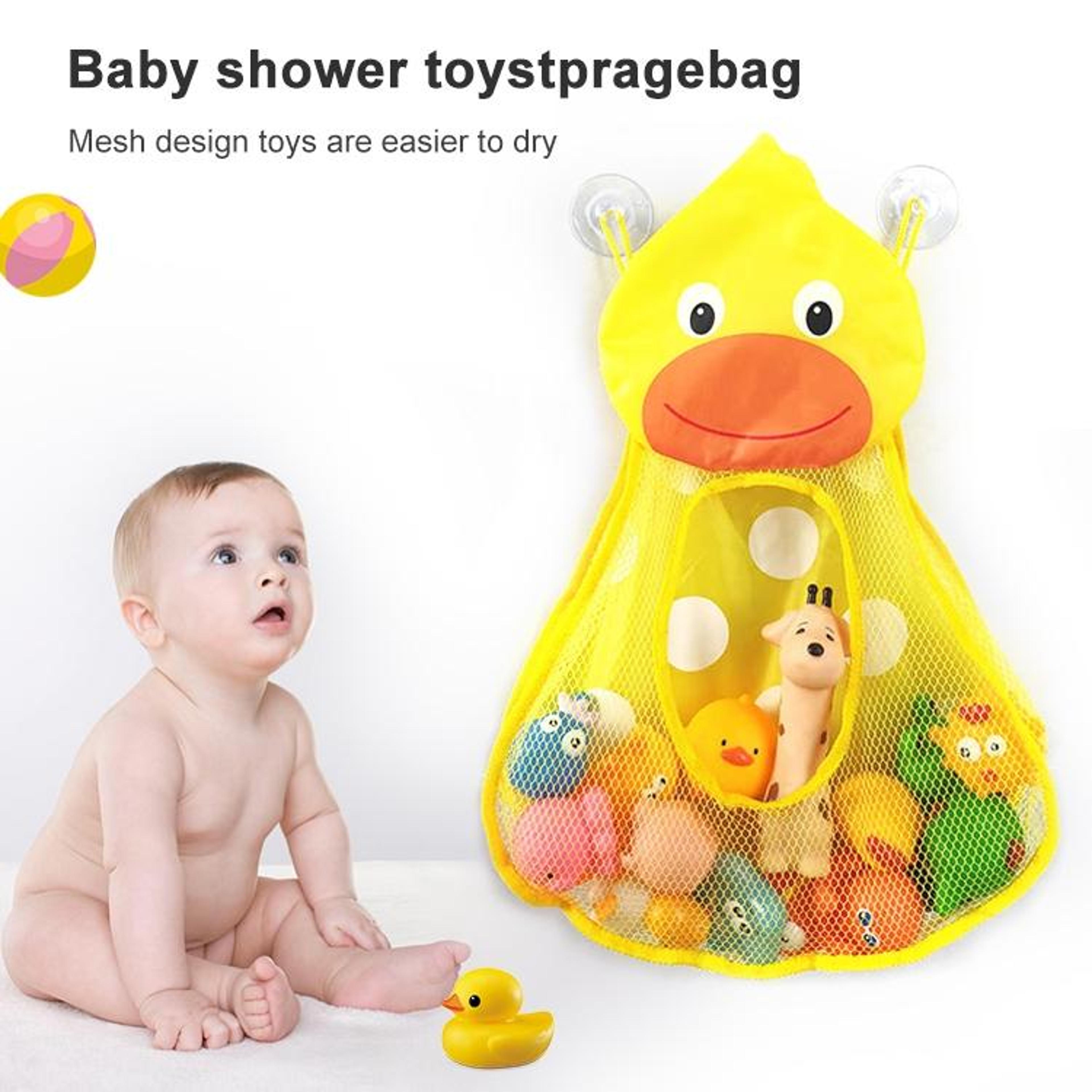 Baby Bath Toy Organizer Mesh Set With Suction Cups Frog Design 2