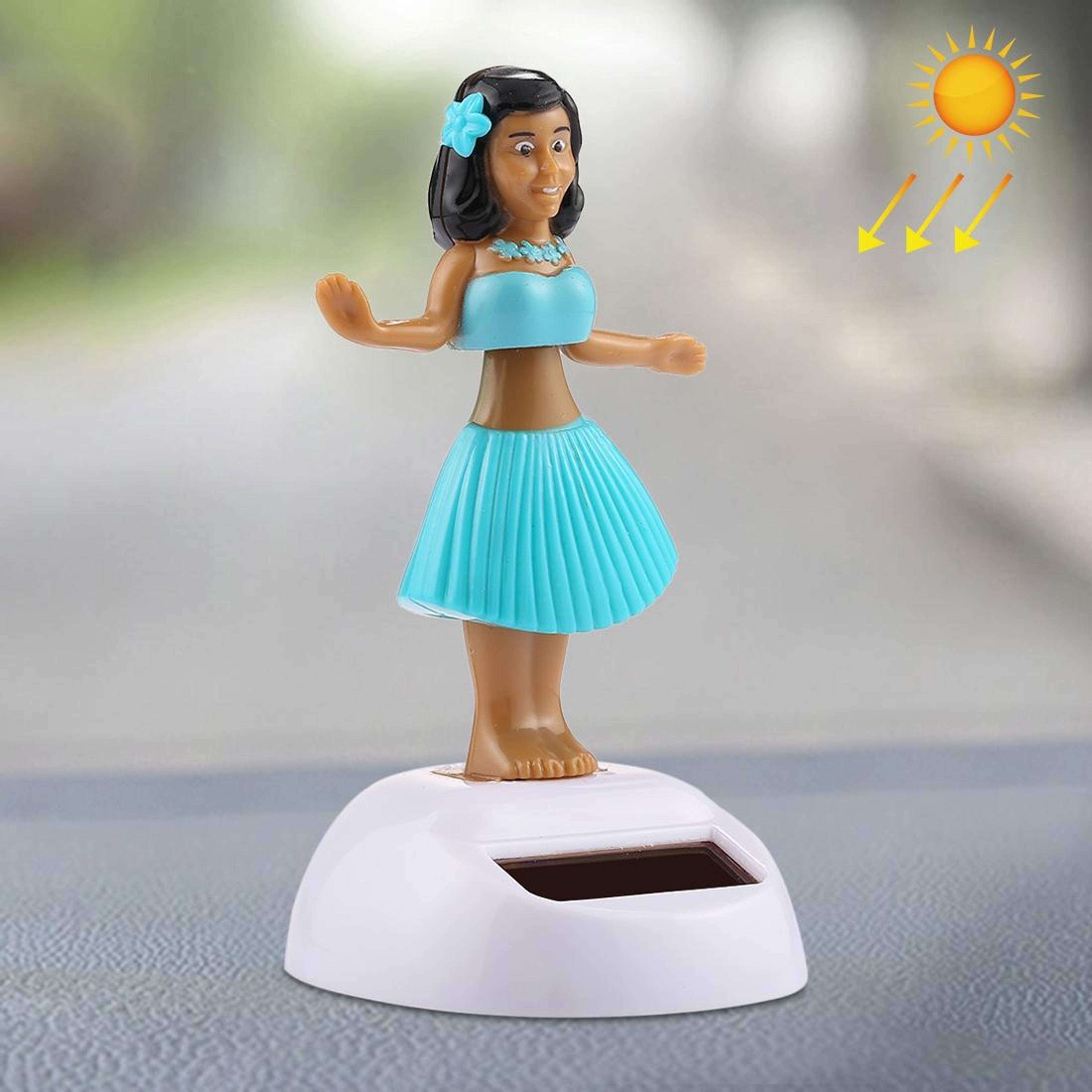 Solar Powered Dancing Hula Girl Dashboard Ornament Cute Bobble Head Car Decoration 3