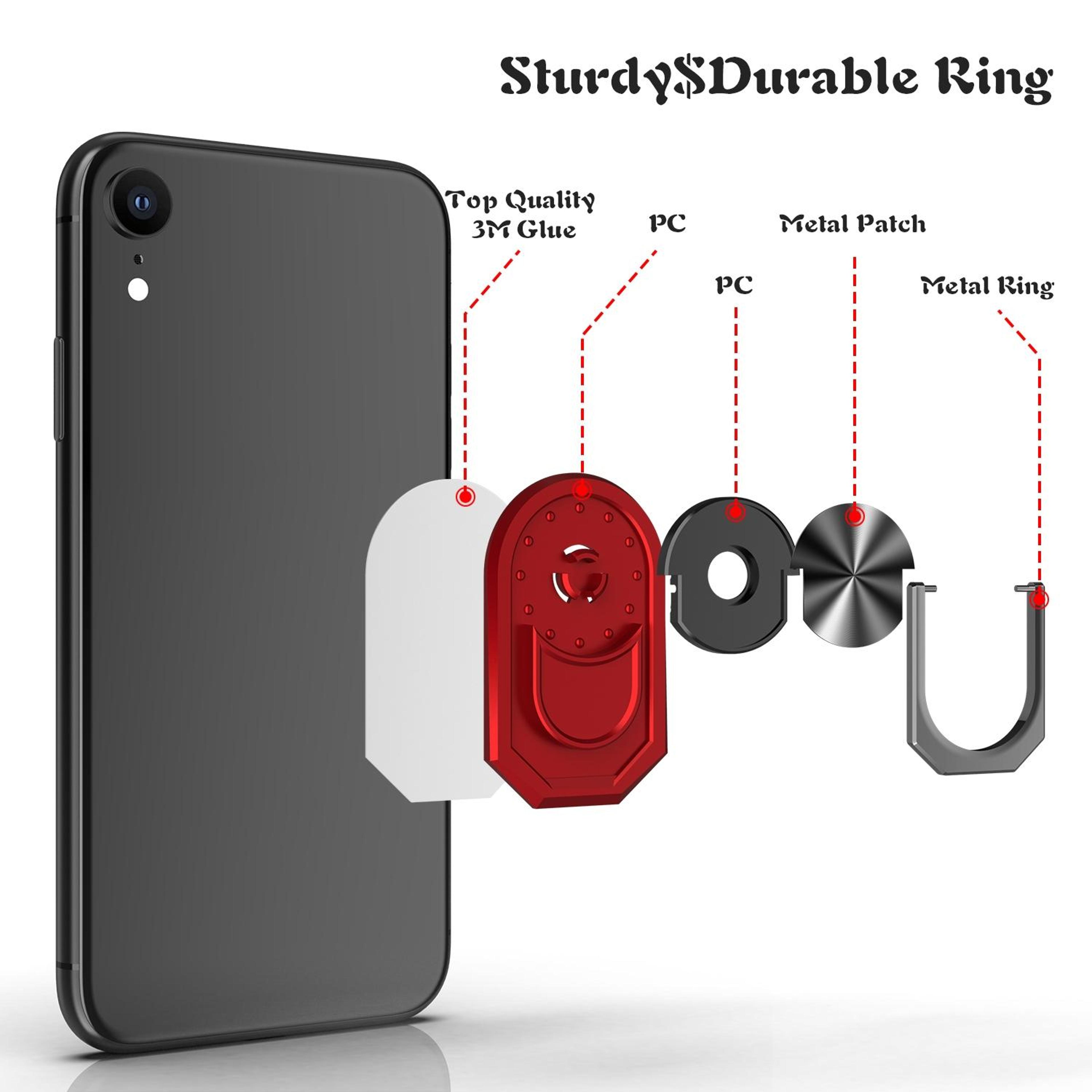 360 Rotatable Magnetic Phone Ring Holder Grip Stand Ultra Thin Universal Mount 2