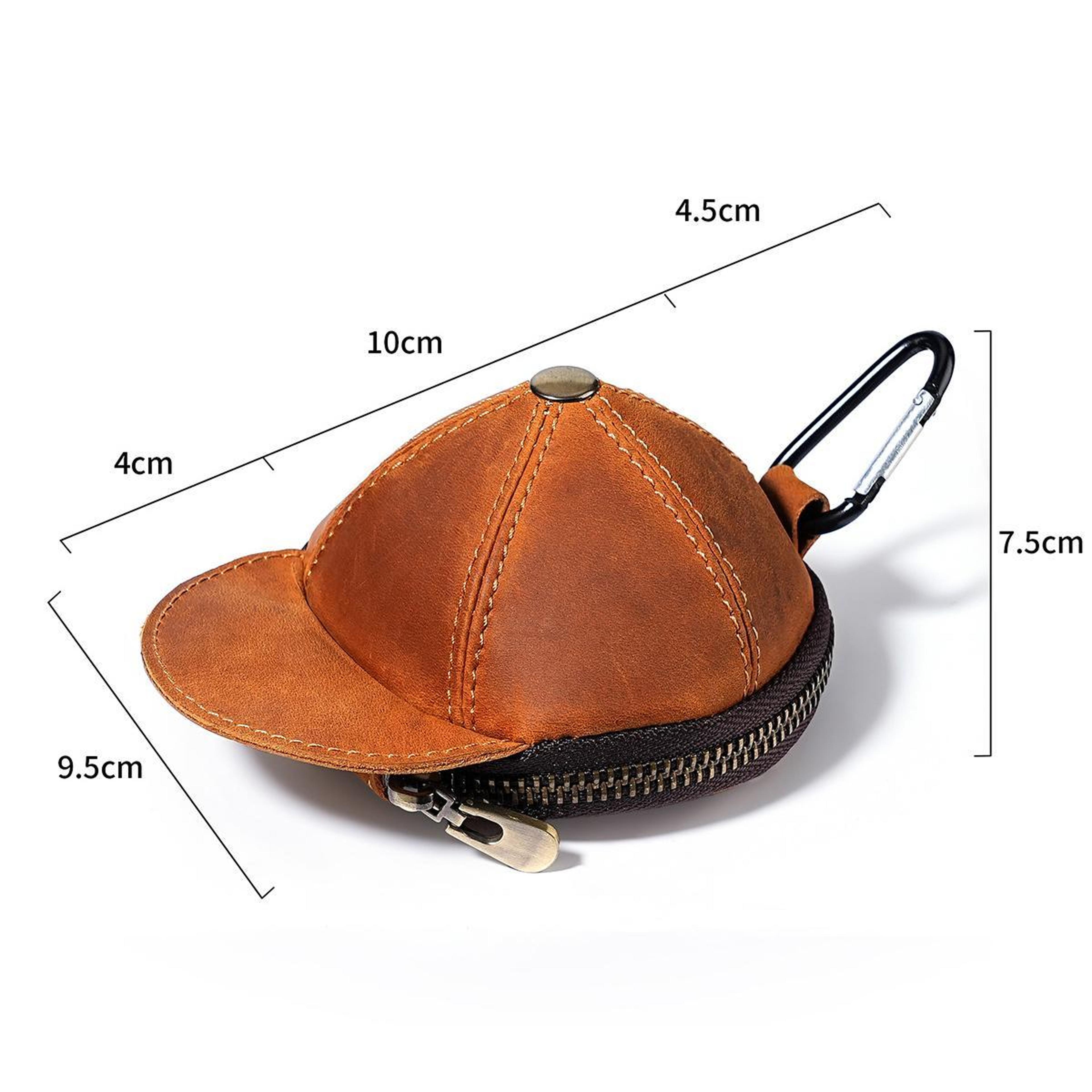 Vintage Genuine Leather Cap Coin Pouch Mini Wallet With Clip For Keys And Coins 1