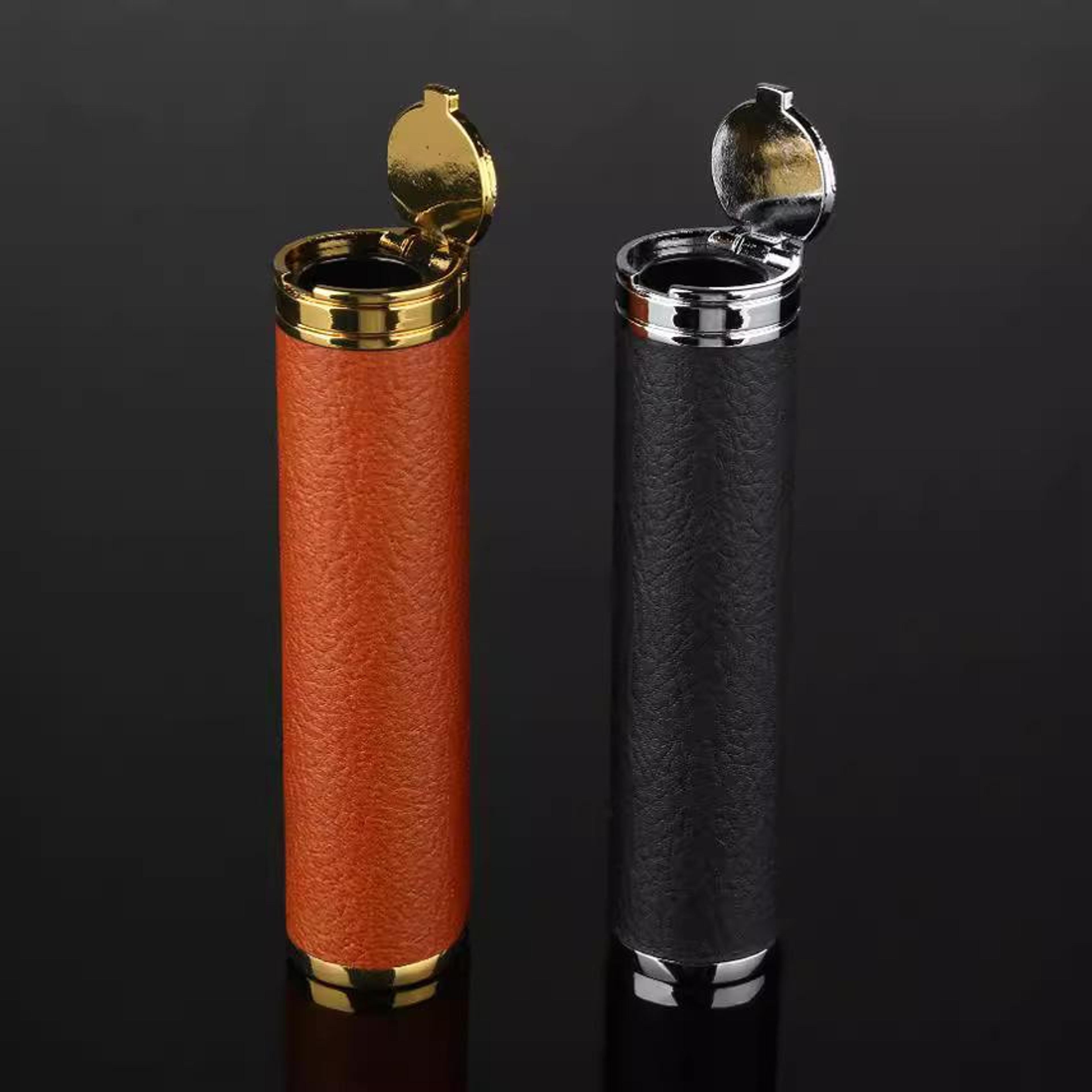 Portable Cigarette Filter Case Metal  Leather Travel Storage Box For Reusable Tips 1