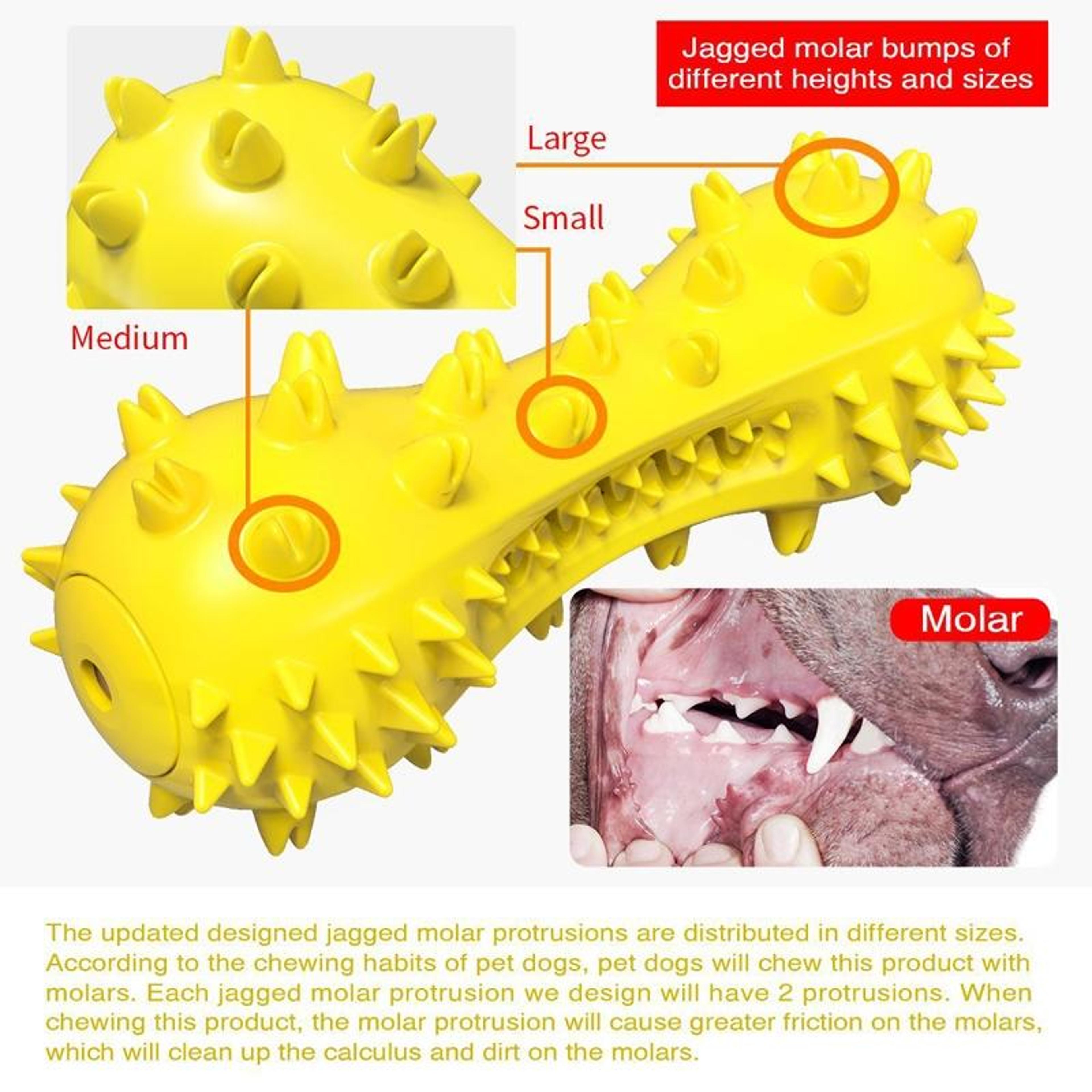 Interactive Dog Chew Toy Dental Cleaning Bone For Aggressive Chewers With Squeaker 3