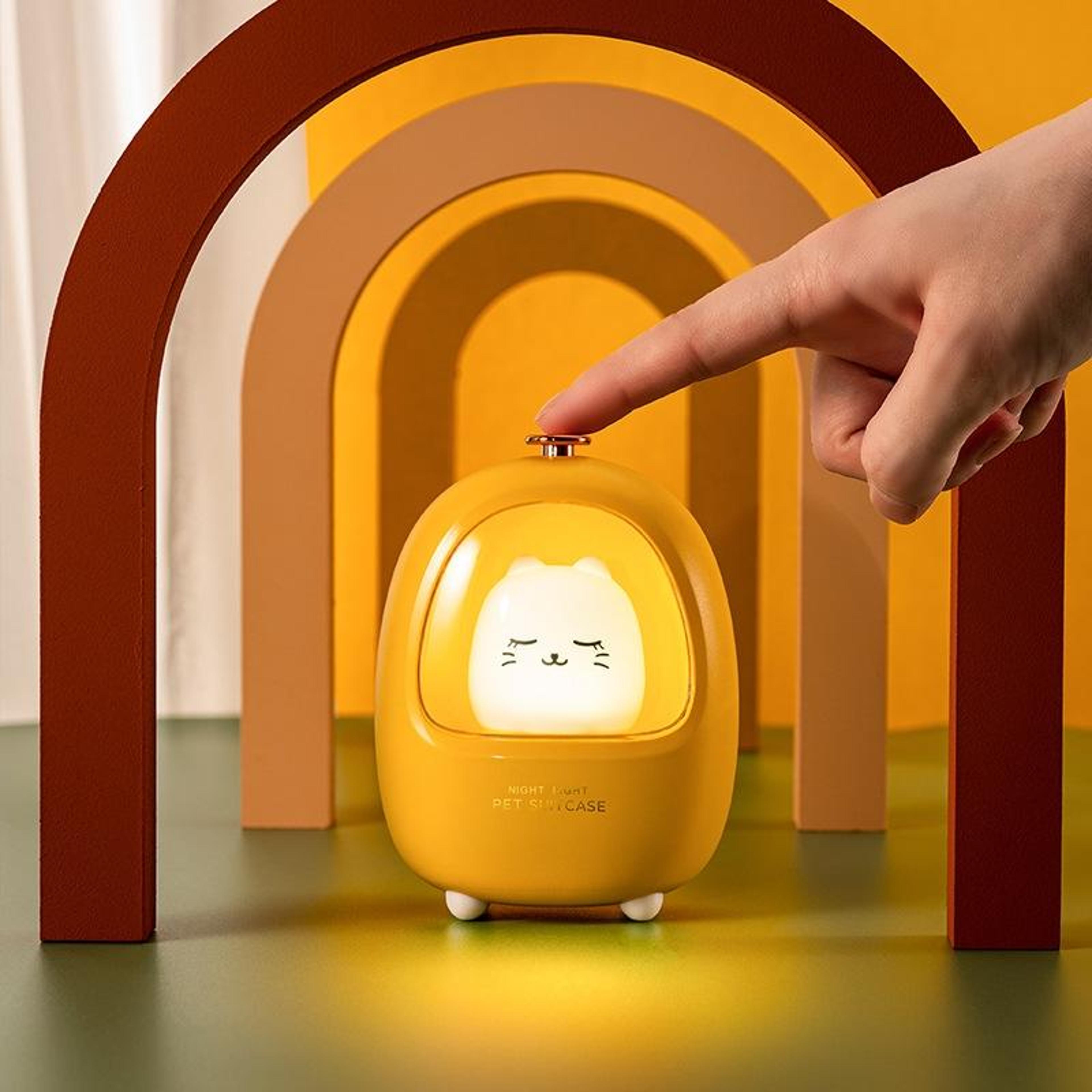 portable pet night light usb rechargeable cute animal bedside lamp