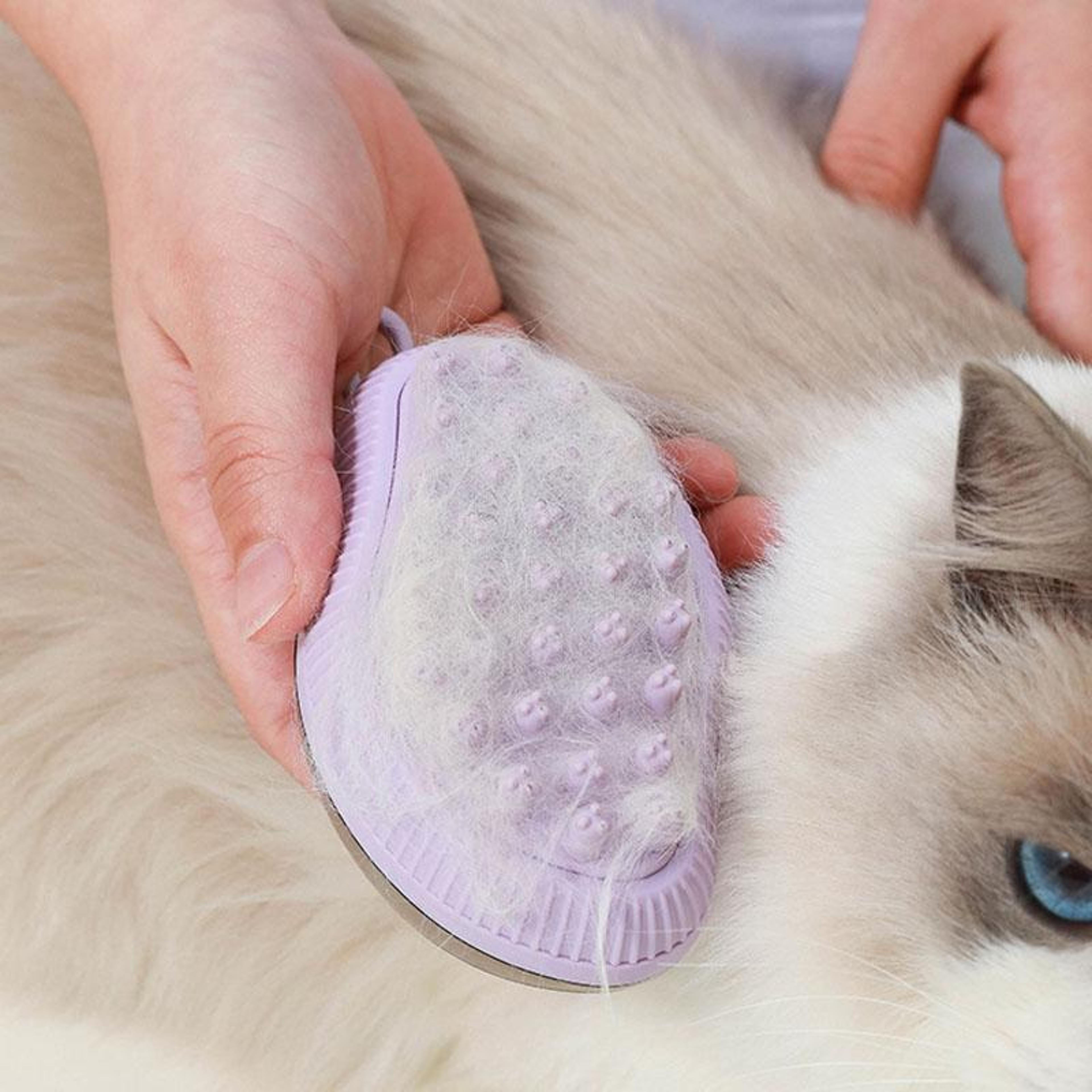 pet bathing brush with soap dispenser soft silicone dog & cat grooming massage tool
