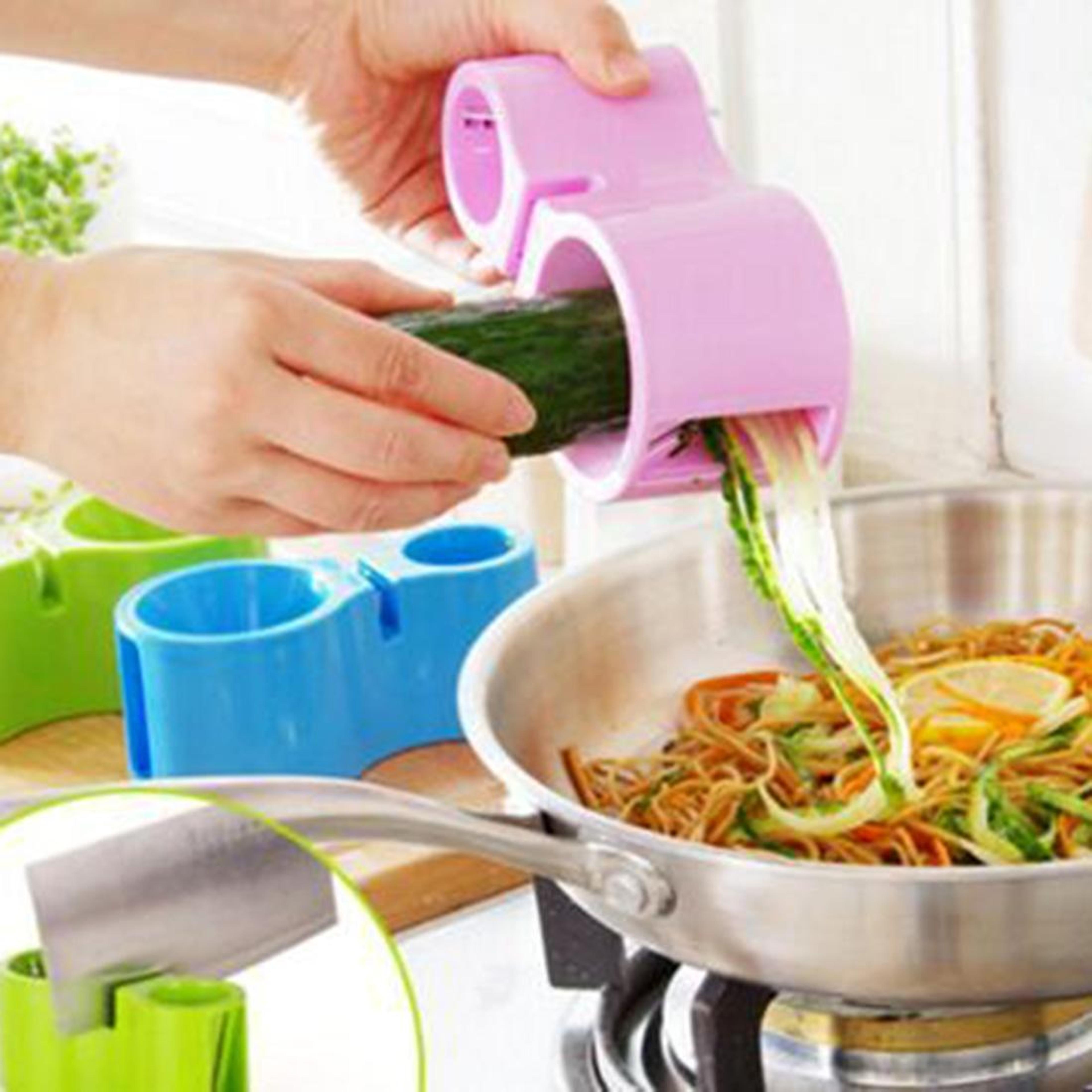 Vegetable Spiralizer And Knife Sharpener Manual Kitchen Slicer 4