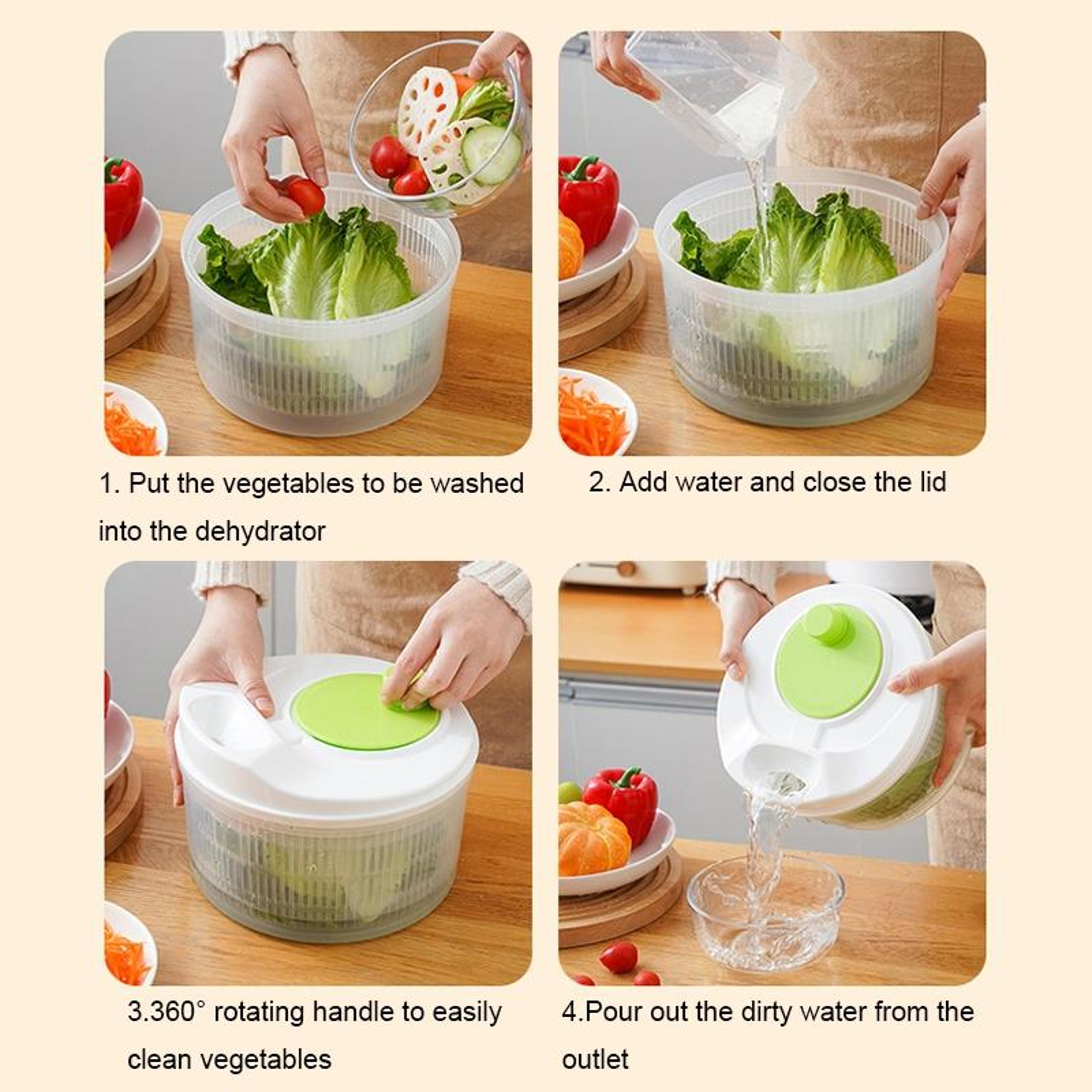 Large Capacity Vegetable Dehydrator  Kitchen Drain Basket With Builtin Vegetable Slicer 5