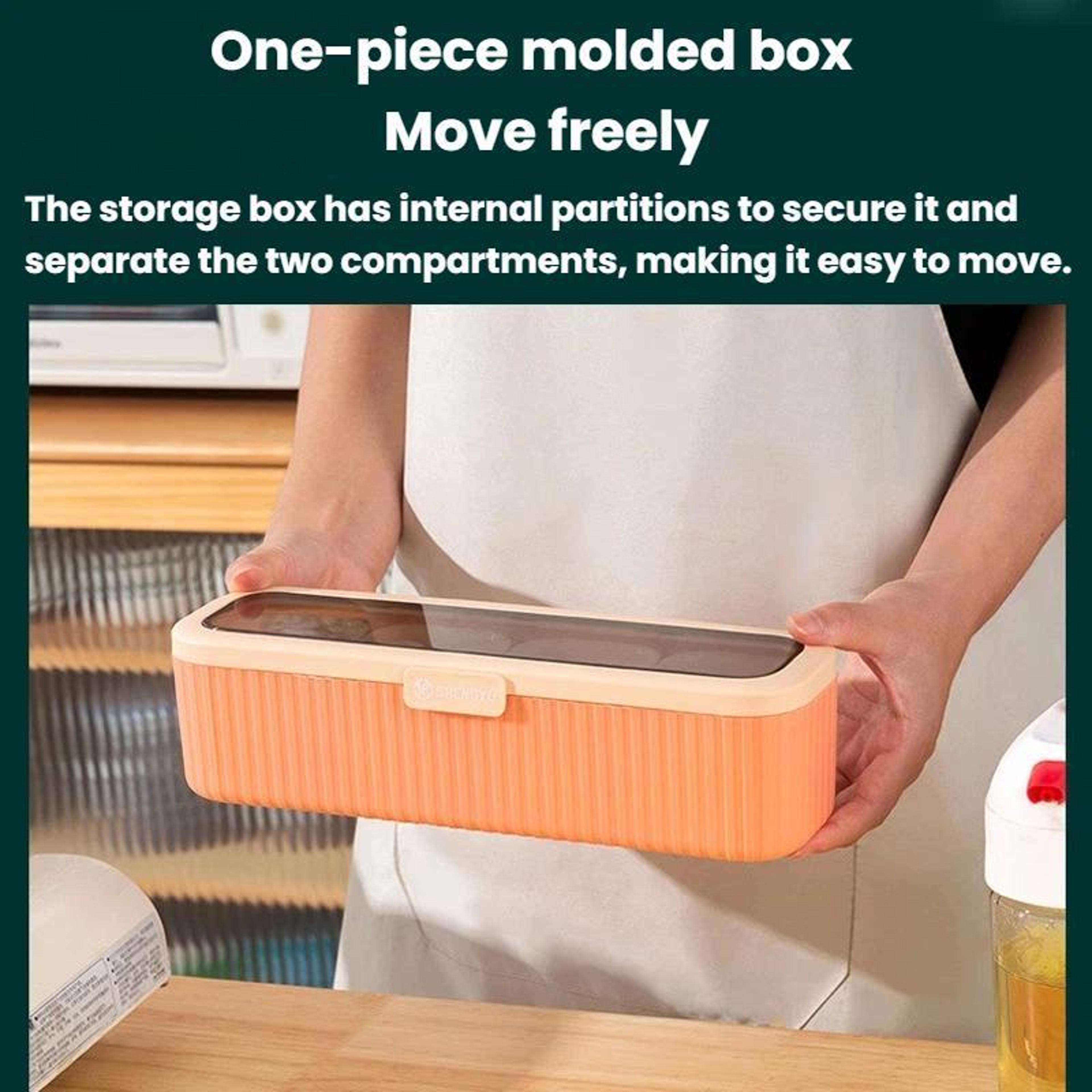 4Grid Airtight Spice Organizer Box Transparent Spice Storage Container For Kitchen Counter 5
