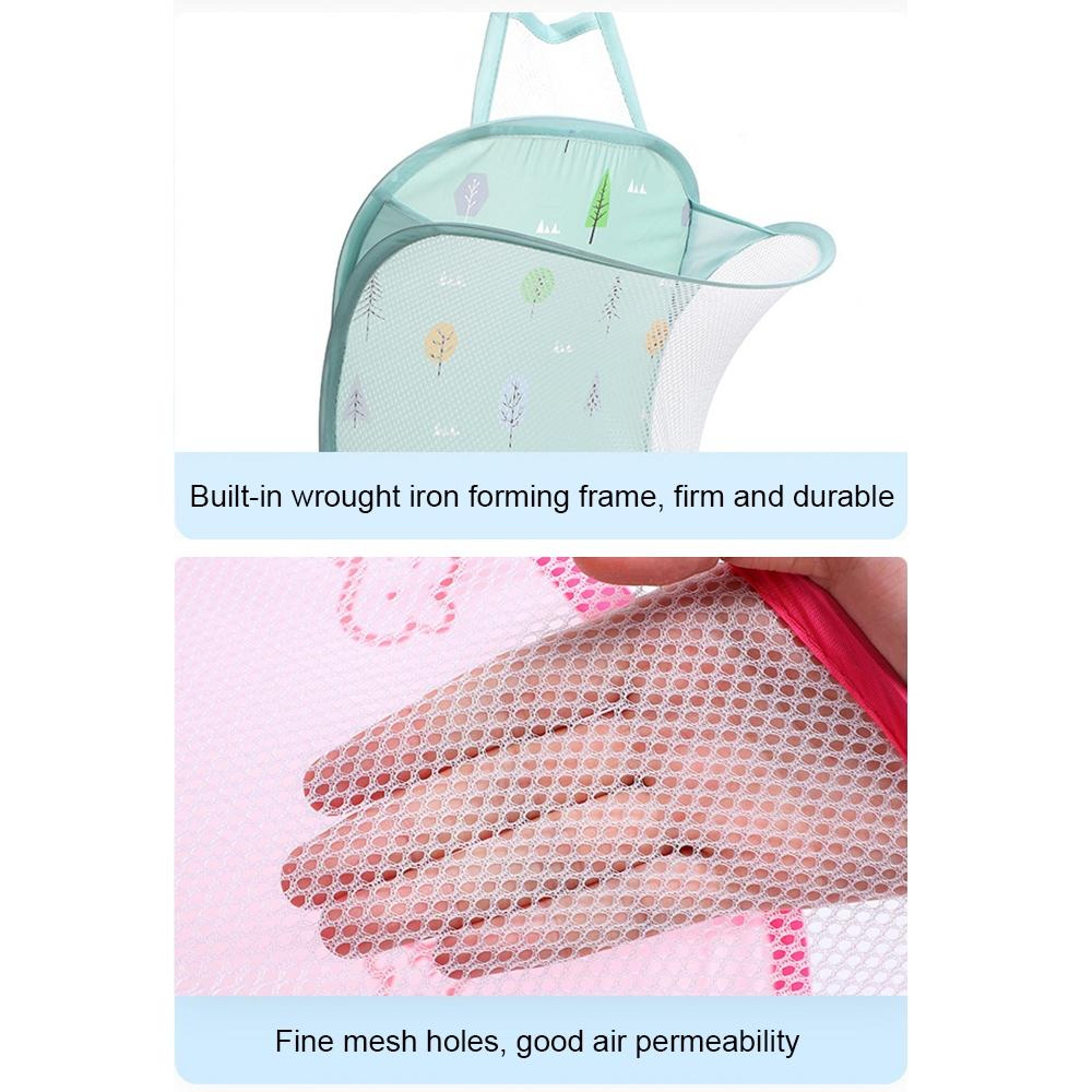 Foldable Wall Mounted Laundry Basket Breathable Hanging Dirty Clothes Organizer 3