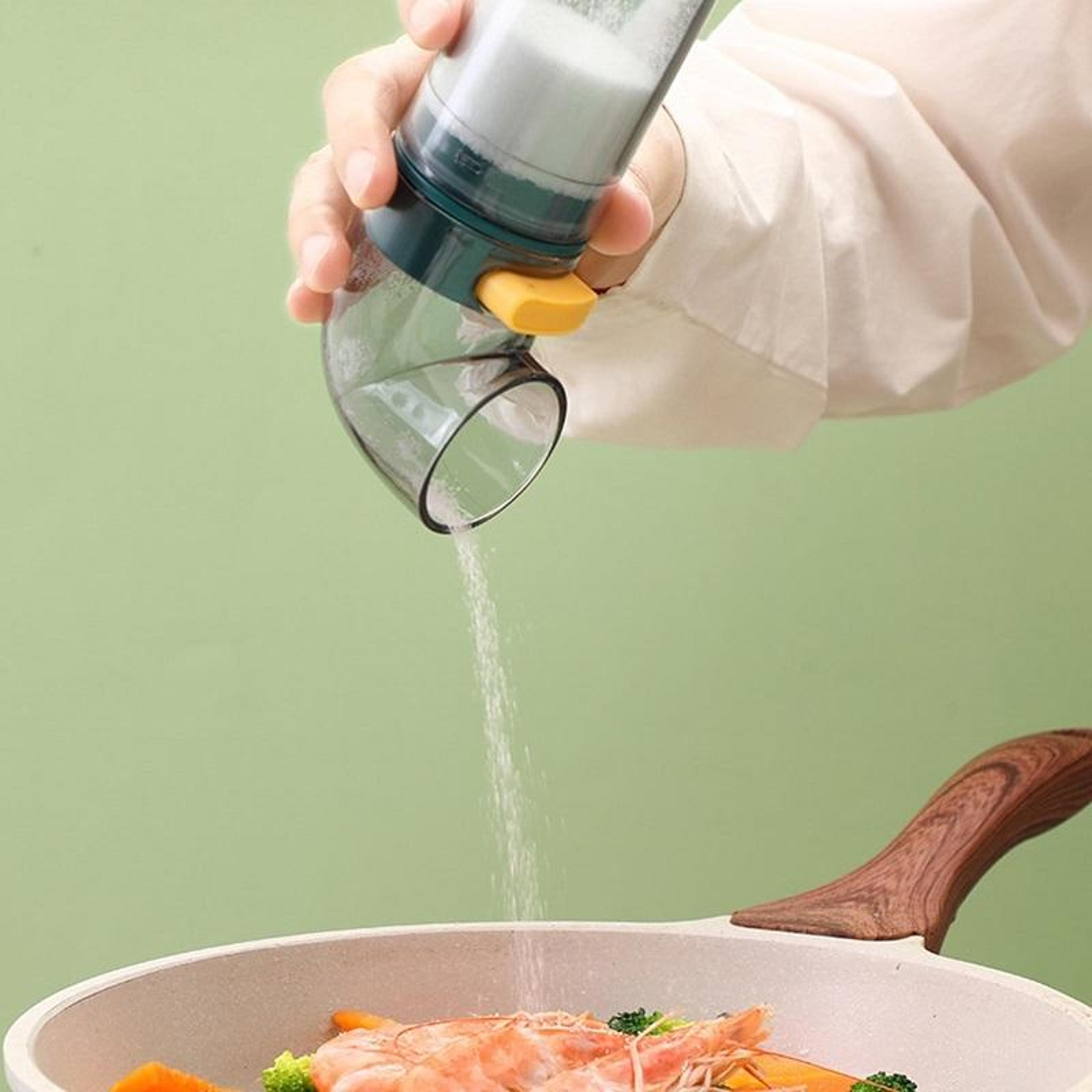Blue Press Type Salt Control Dispenser Bottle For Kitchen Seasoning 0