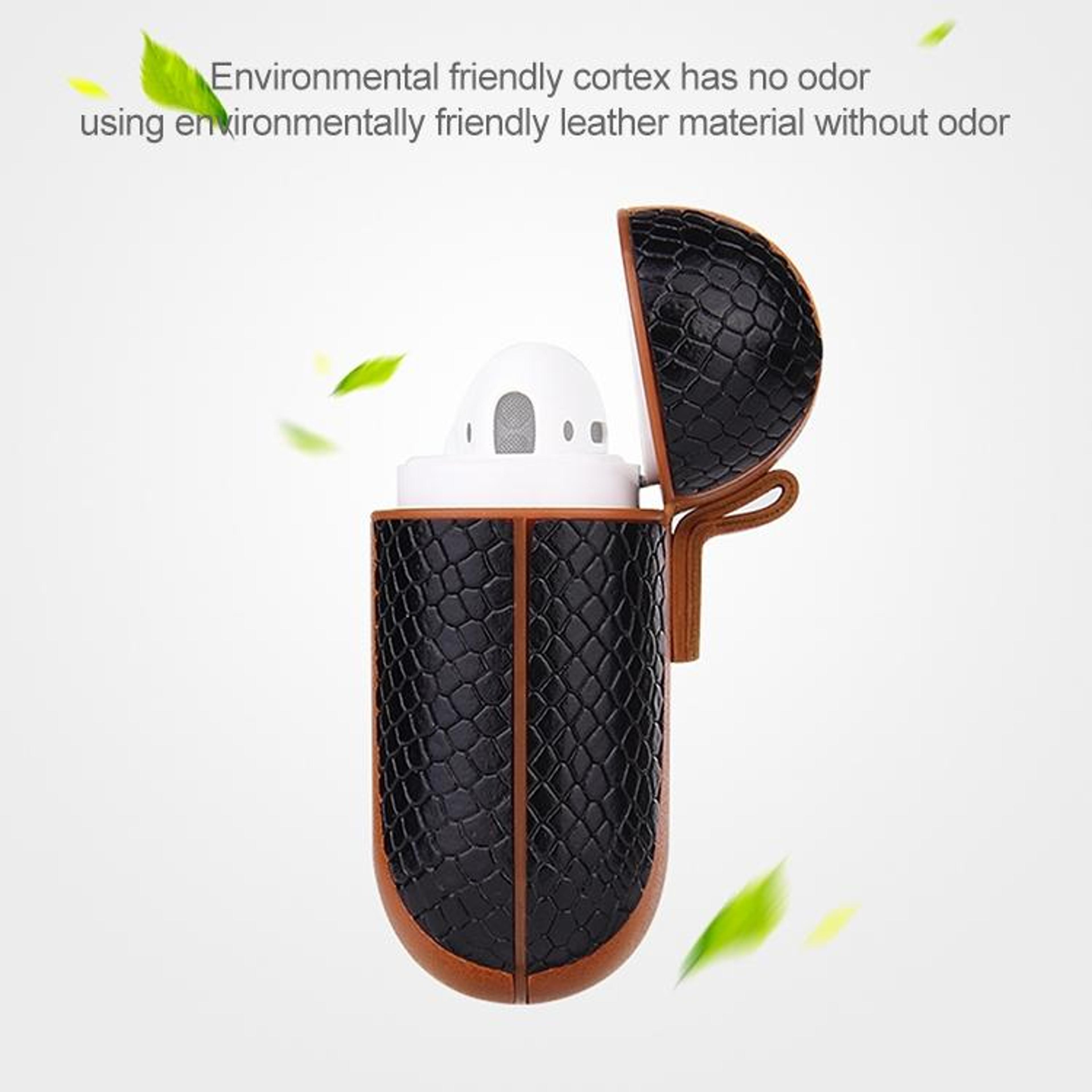Luxury Flip Leather AirPods Case Shockproof Protective Cover Gold 2