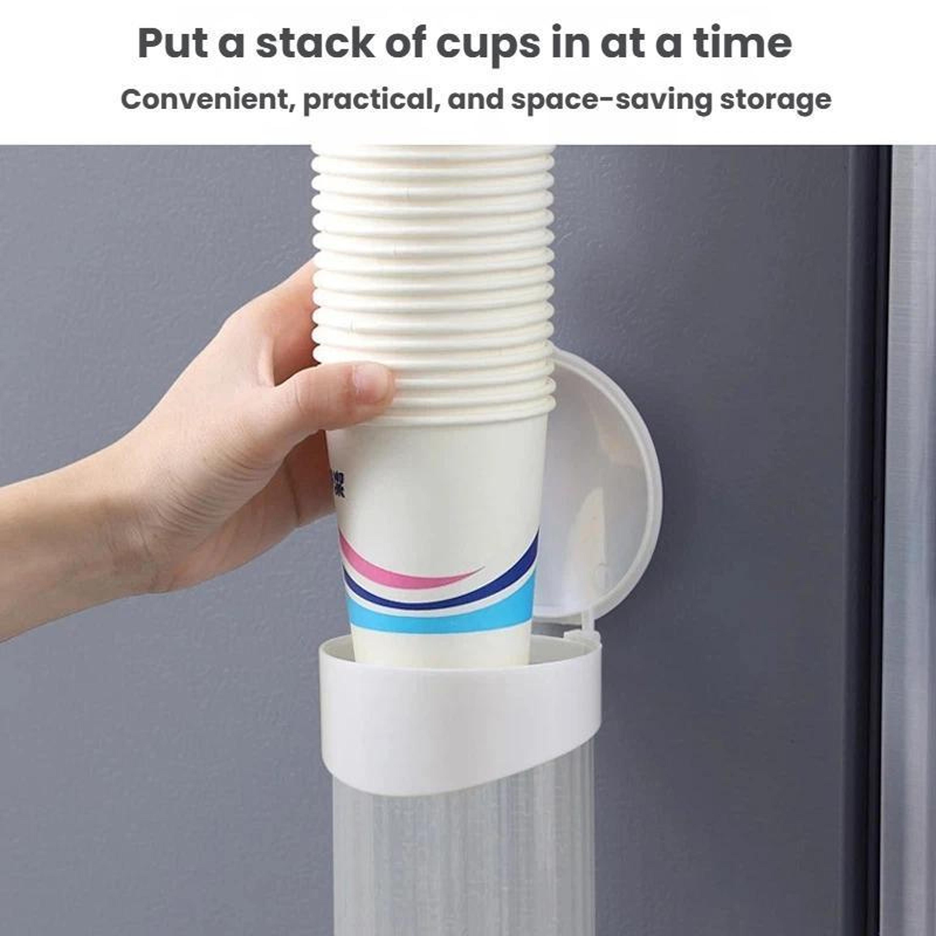 Wall Mounted Automatic Cup Dispenser With Dust Cover Space Saving Cup Holder Dispenser For Kitchens 5