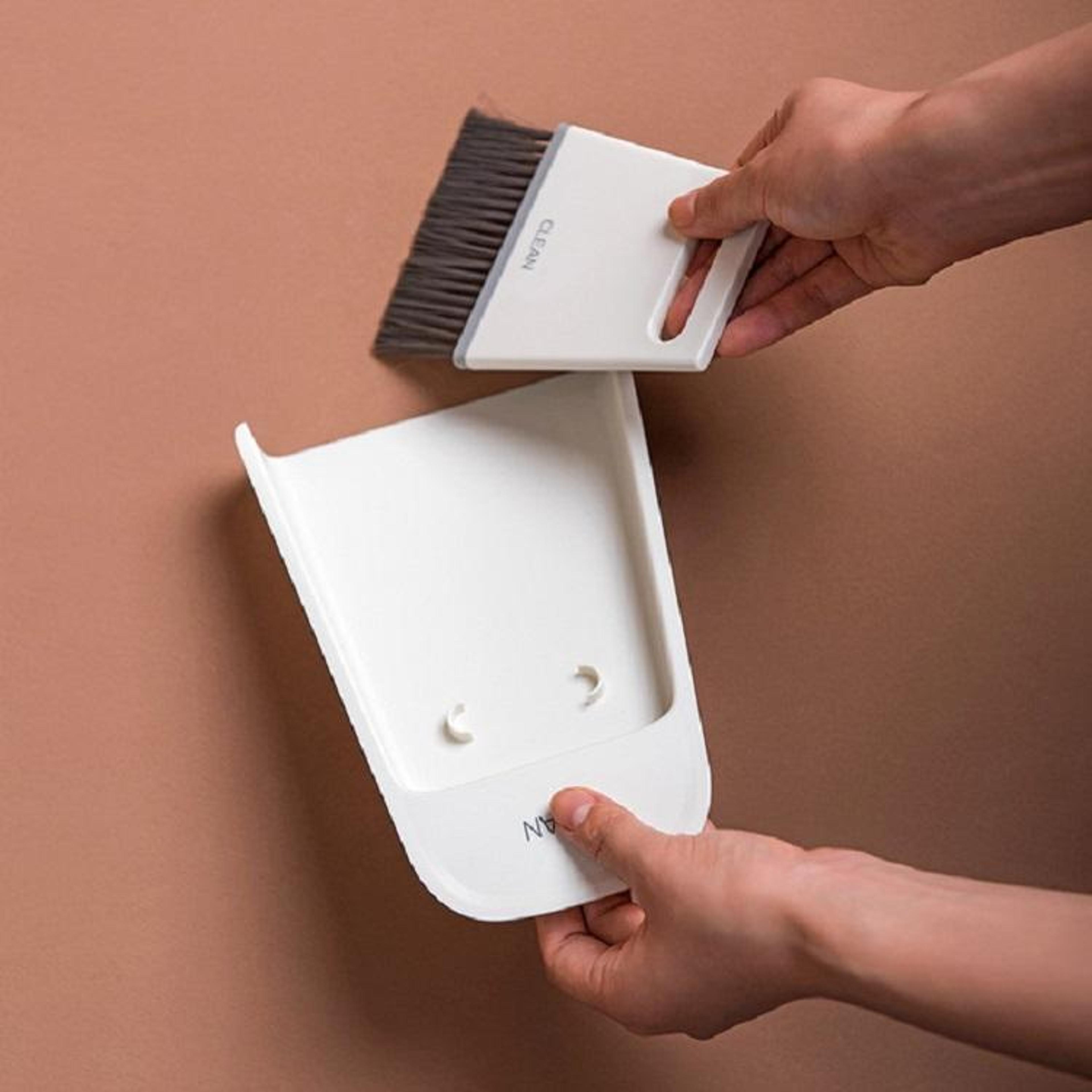 2in1 Mini Desktop Cleaning Brush Set With Dustpan Soft Bristle  Scraper Combo 0