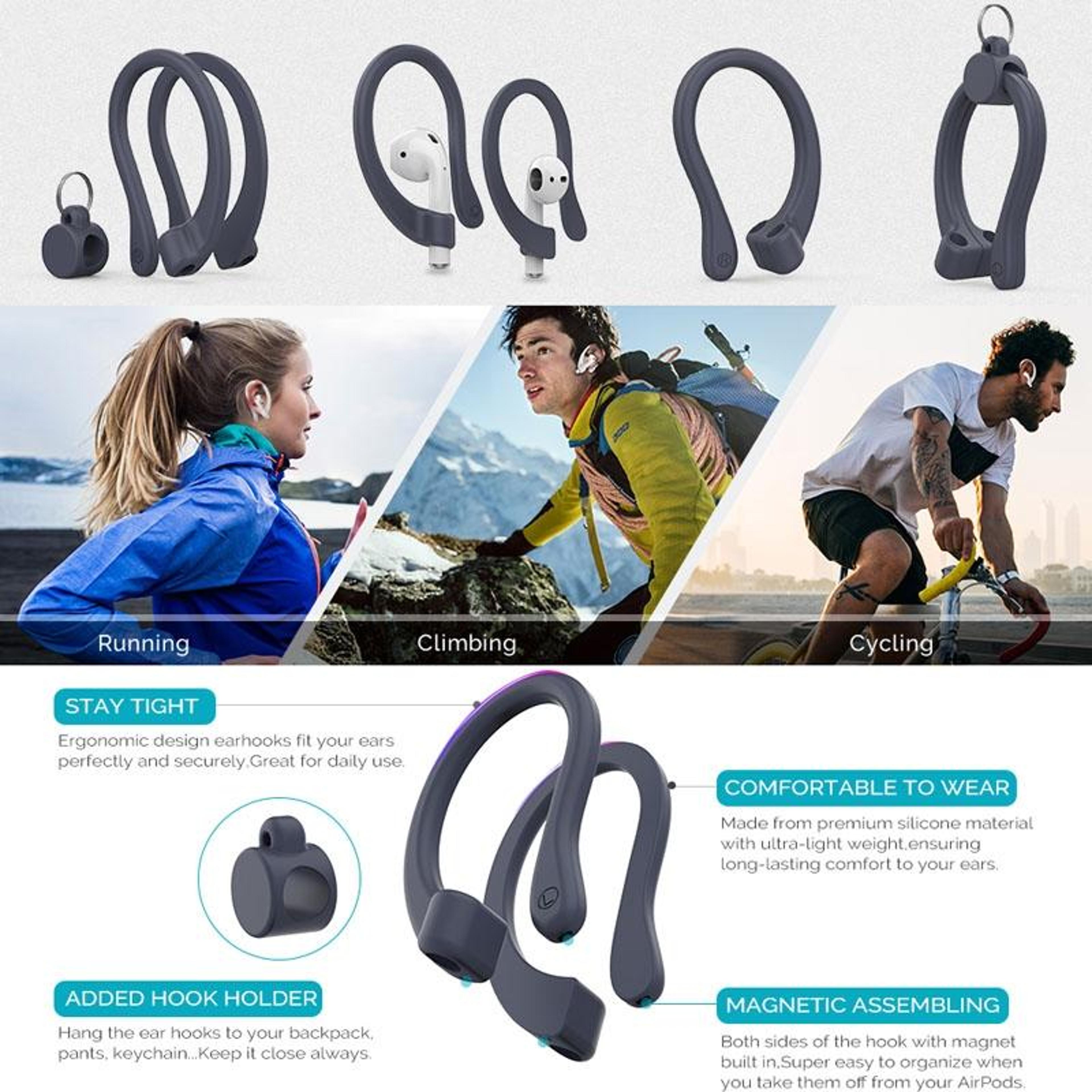 Magnetic AirPods Ear Hooks Silicone AntiLoss Earhooks For AirPods Pro 1